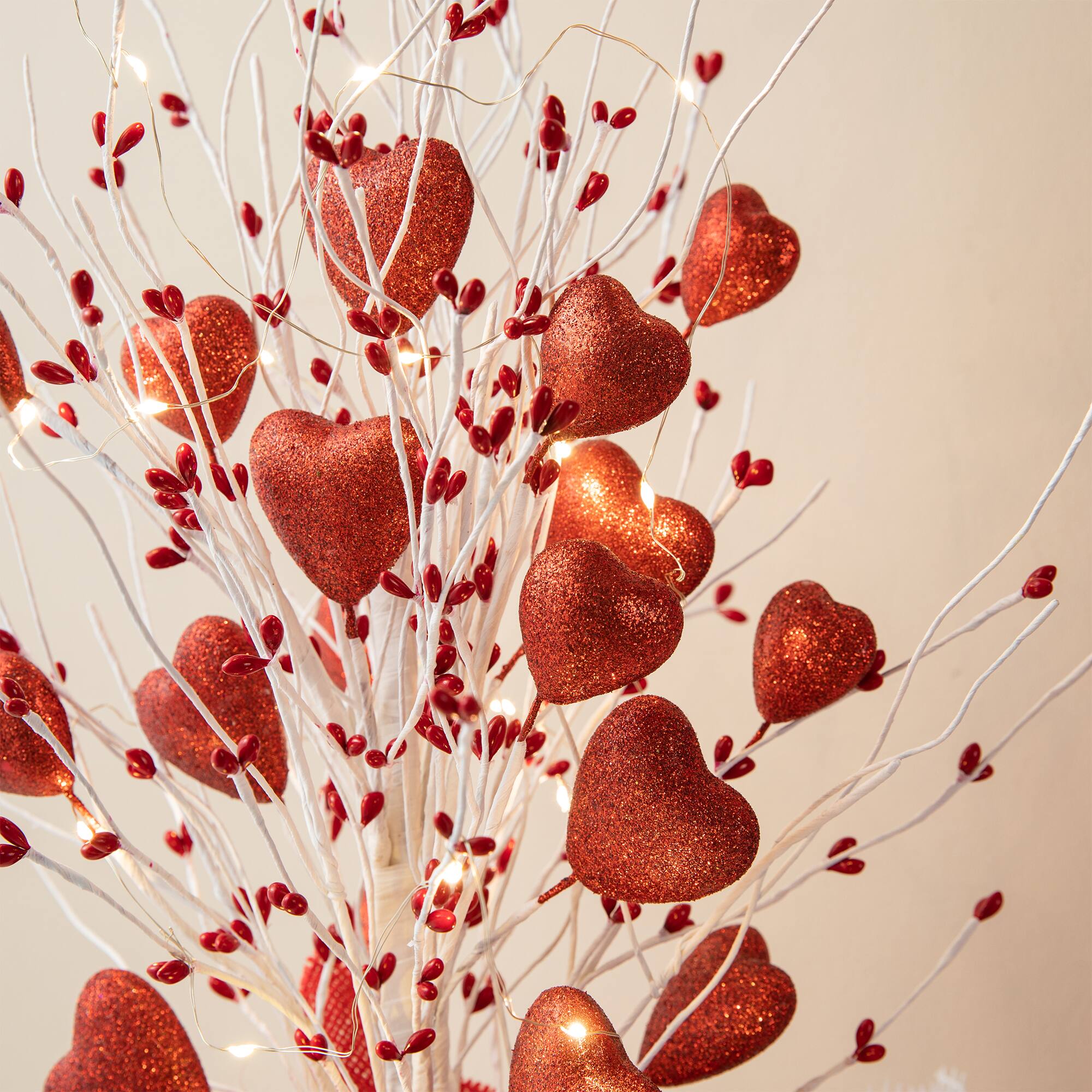 Glitzhome® 21" Lighted Valentine's Heart Table Tree