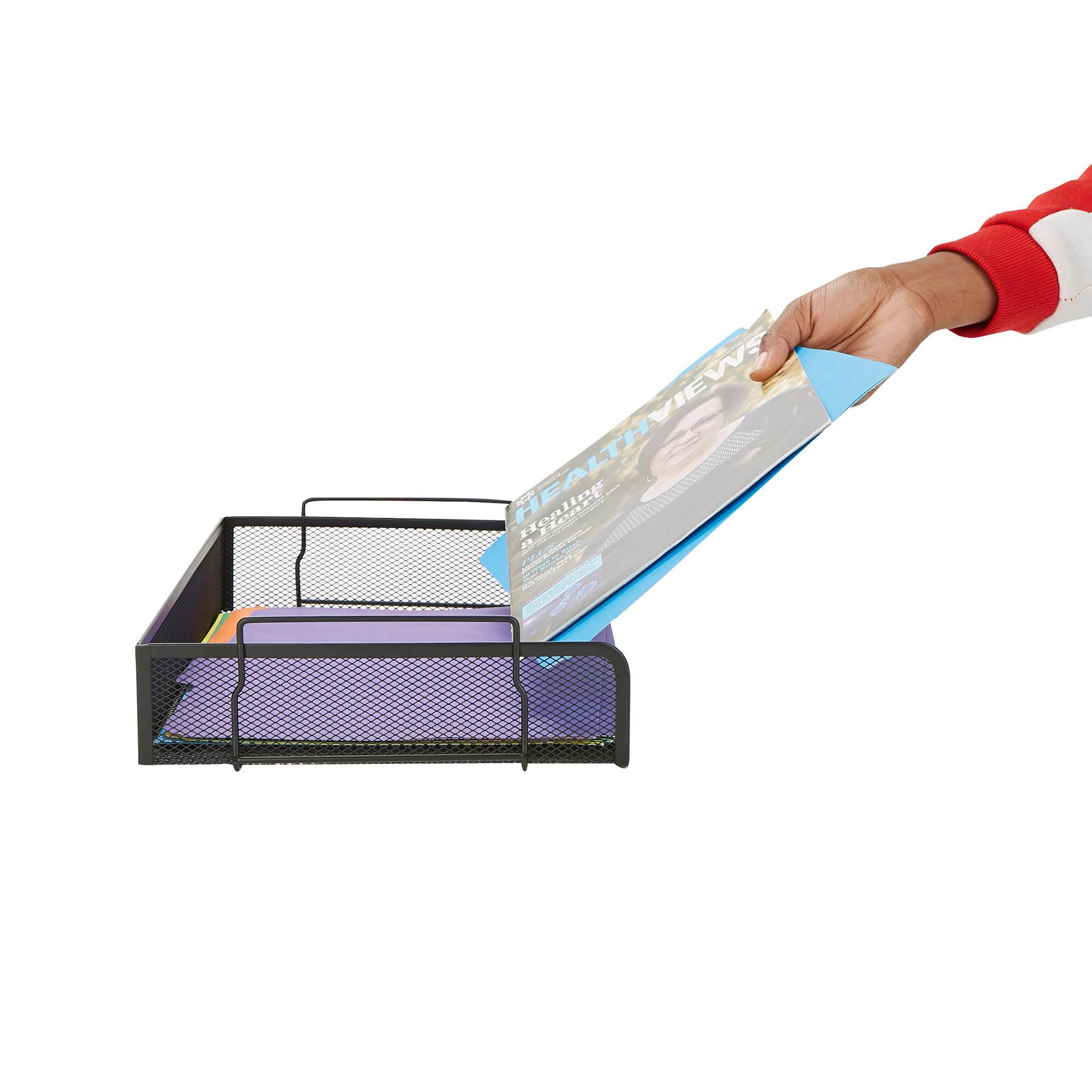 Mind Reader Stackable Metal Mesh Tray &#x26; Desk Document Organizer Set