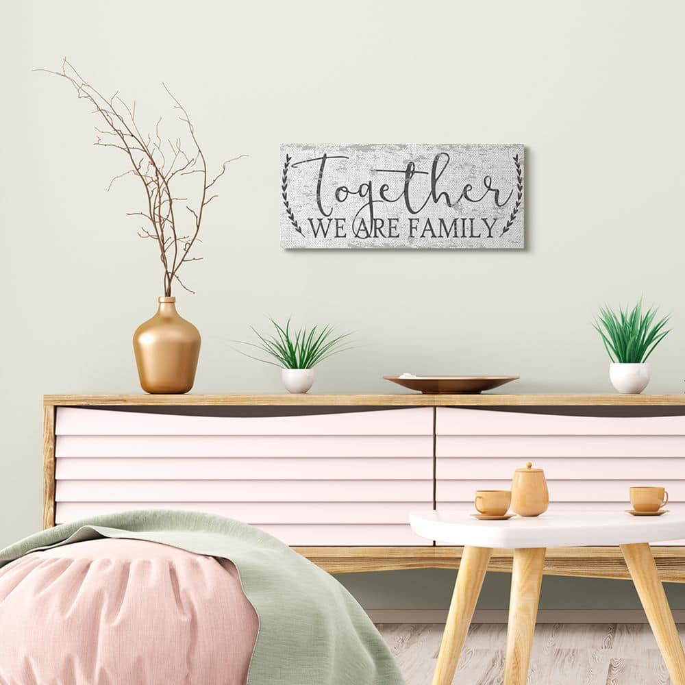Stupell Industries Country Distressed Together We Are A Family Quote Canvas Wall Art