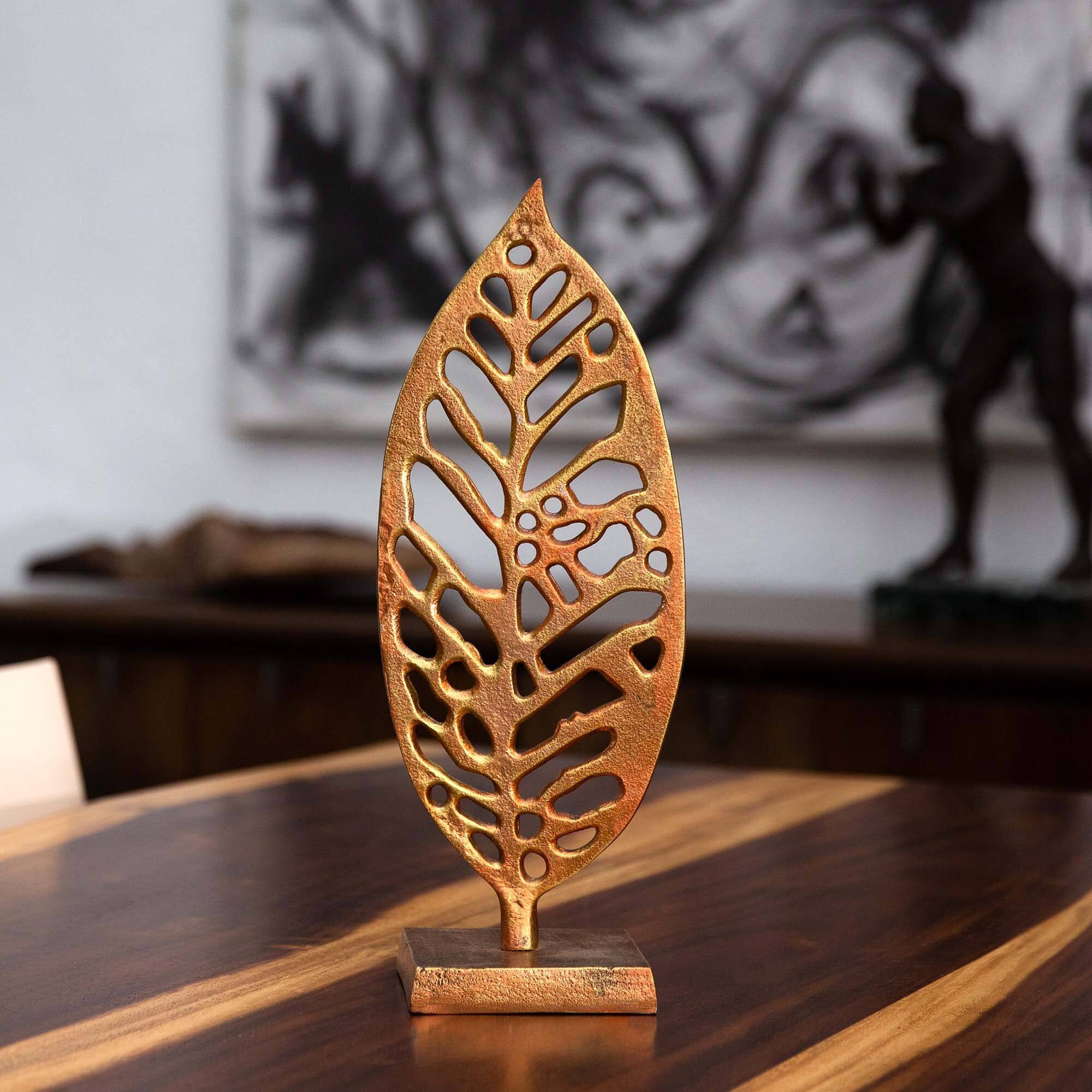 17" Copper Beech Sculpture Decorative Accent