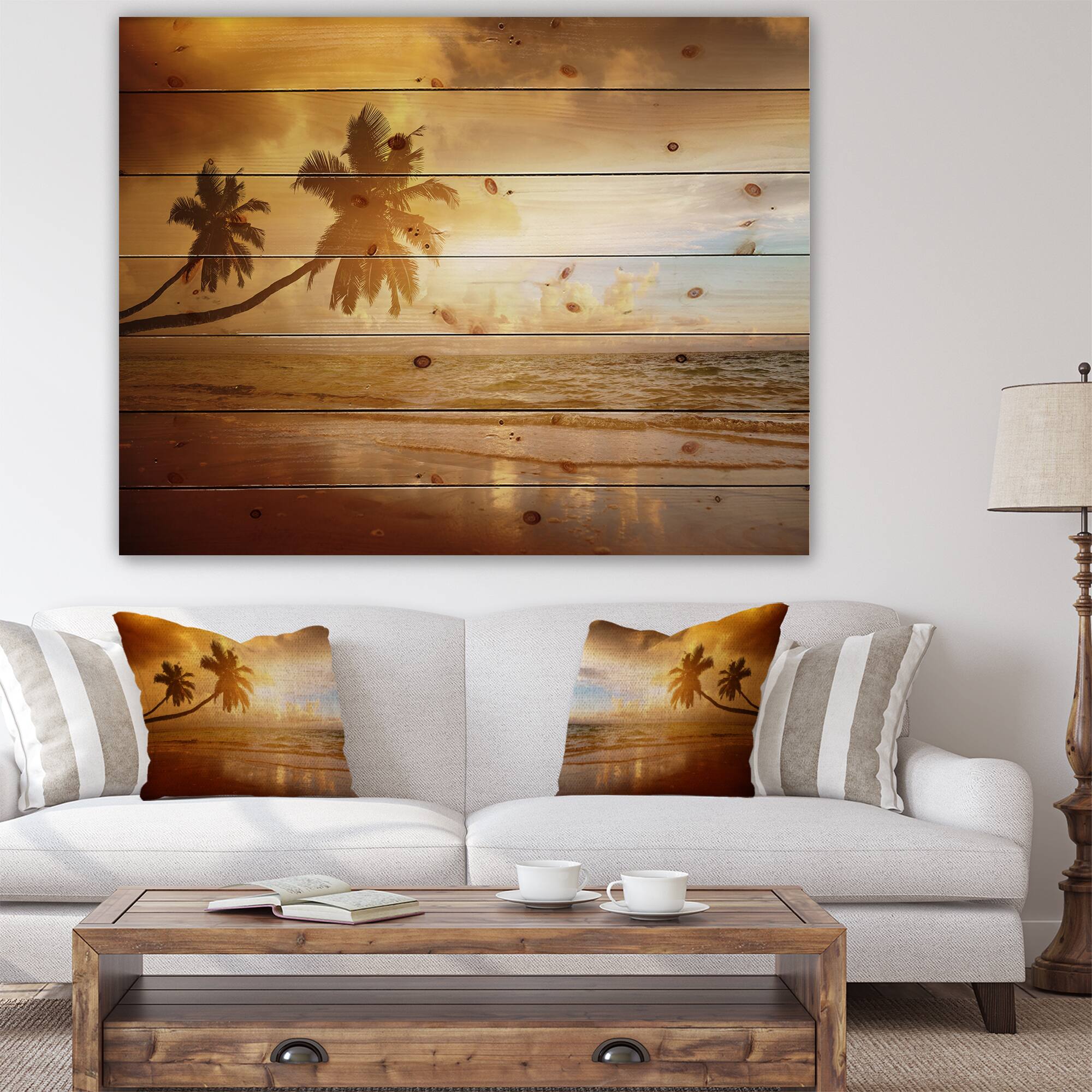Designart - Beautiful Palms at the Caribbean Beach