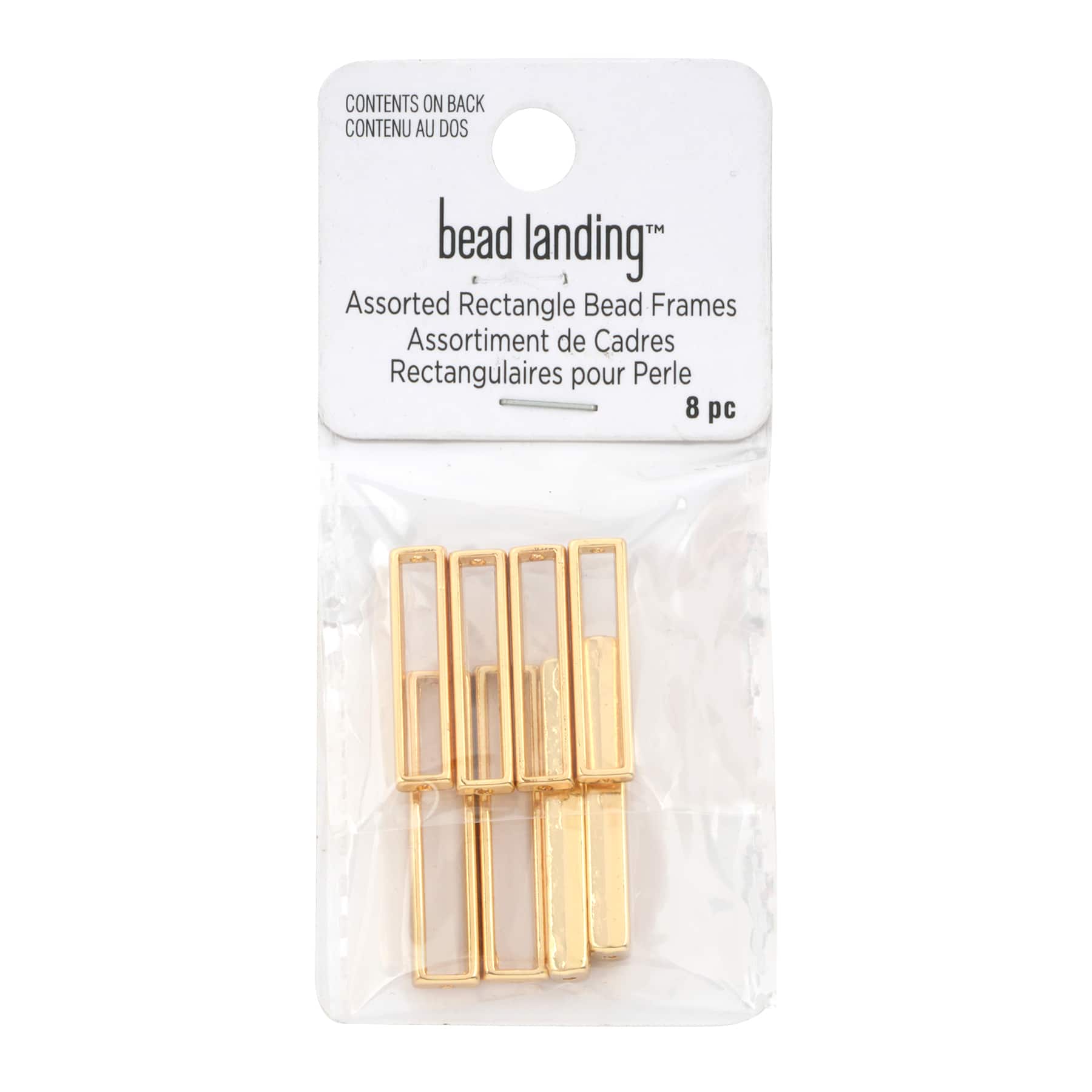 12 Packs: 8 ct. (96 total) Mixed Rectangle Metal Bead Frames by Bead Landing&#x2122;