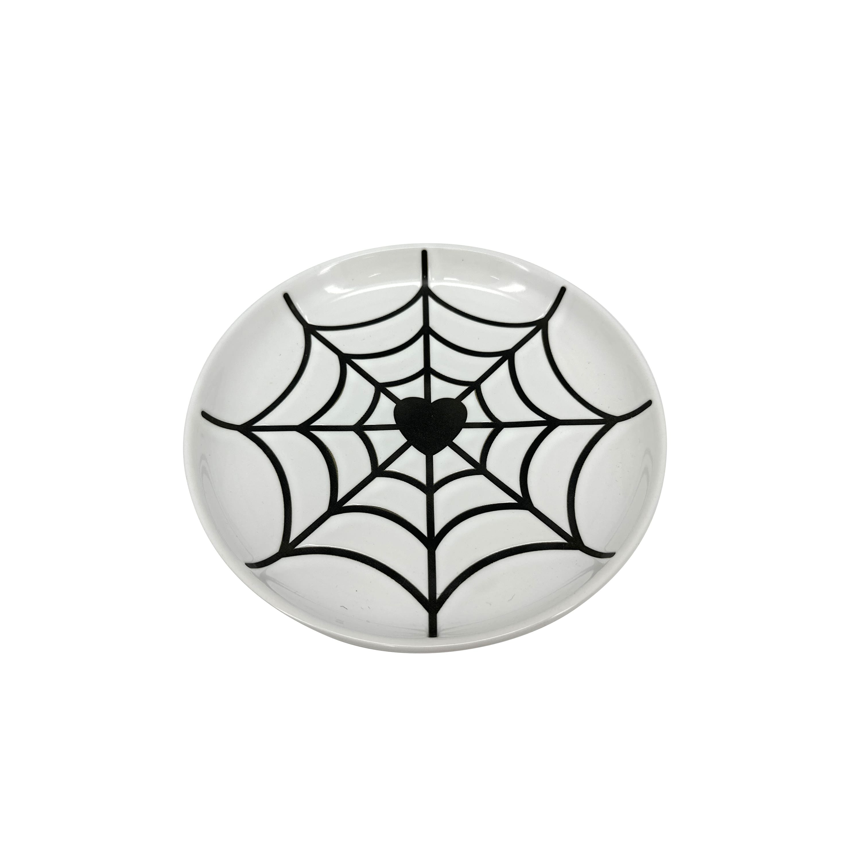 7&#x22; Black &#x26; White Spiderweb Plate by Makery&#x2122;