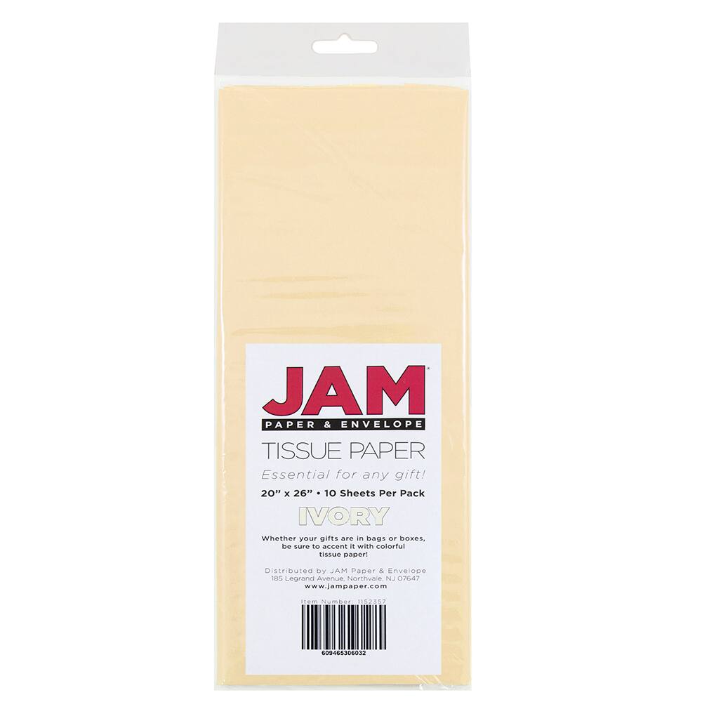 JAM Paper 20" x 26" Tissue Paper, 2 Packs of 10 Sheets