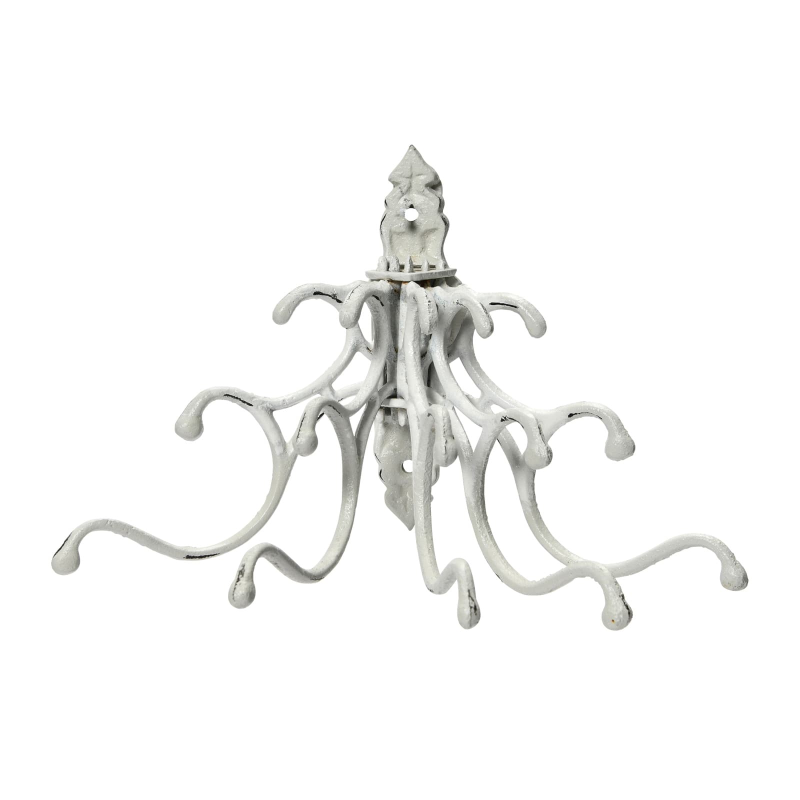 Hello Honey® 7.5" White Decorative Distressed Metal Wall Hook