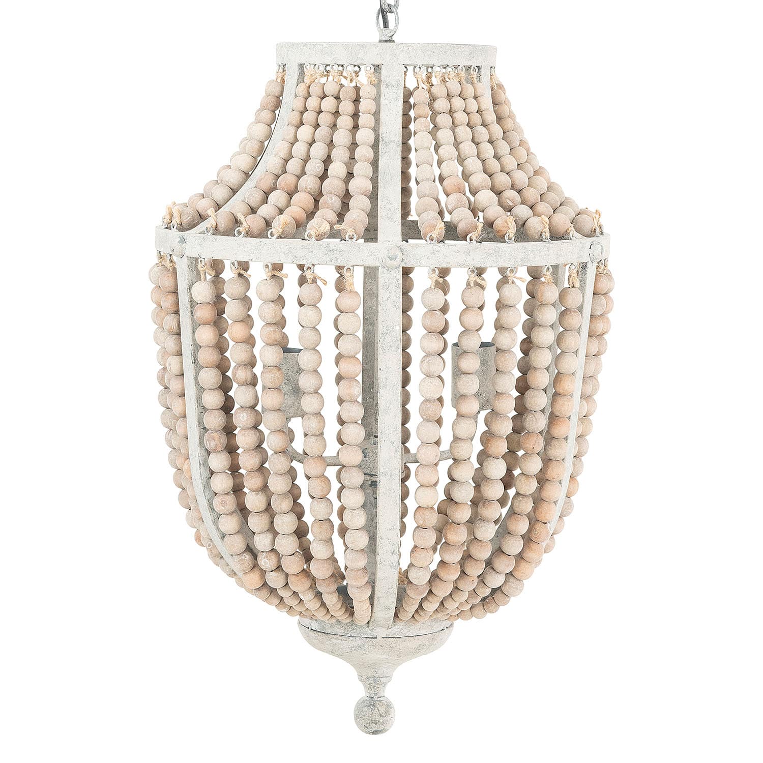 Hello Honey® 27" Metal Chandelier With Wood Beads
