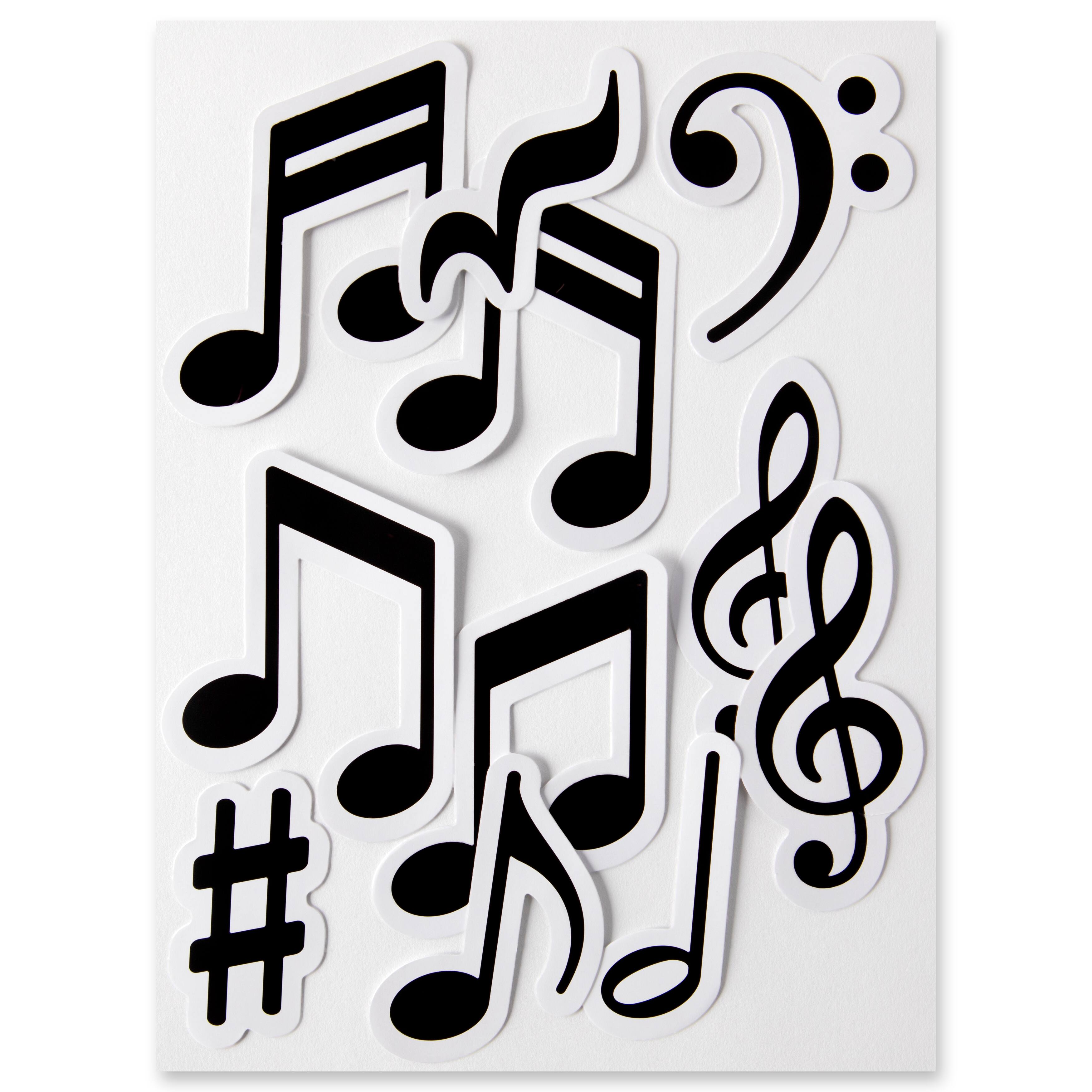 12 Pack: Music Notes Die Cut Stickers by Recollections&#x2122;