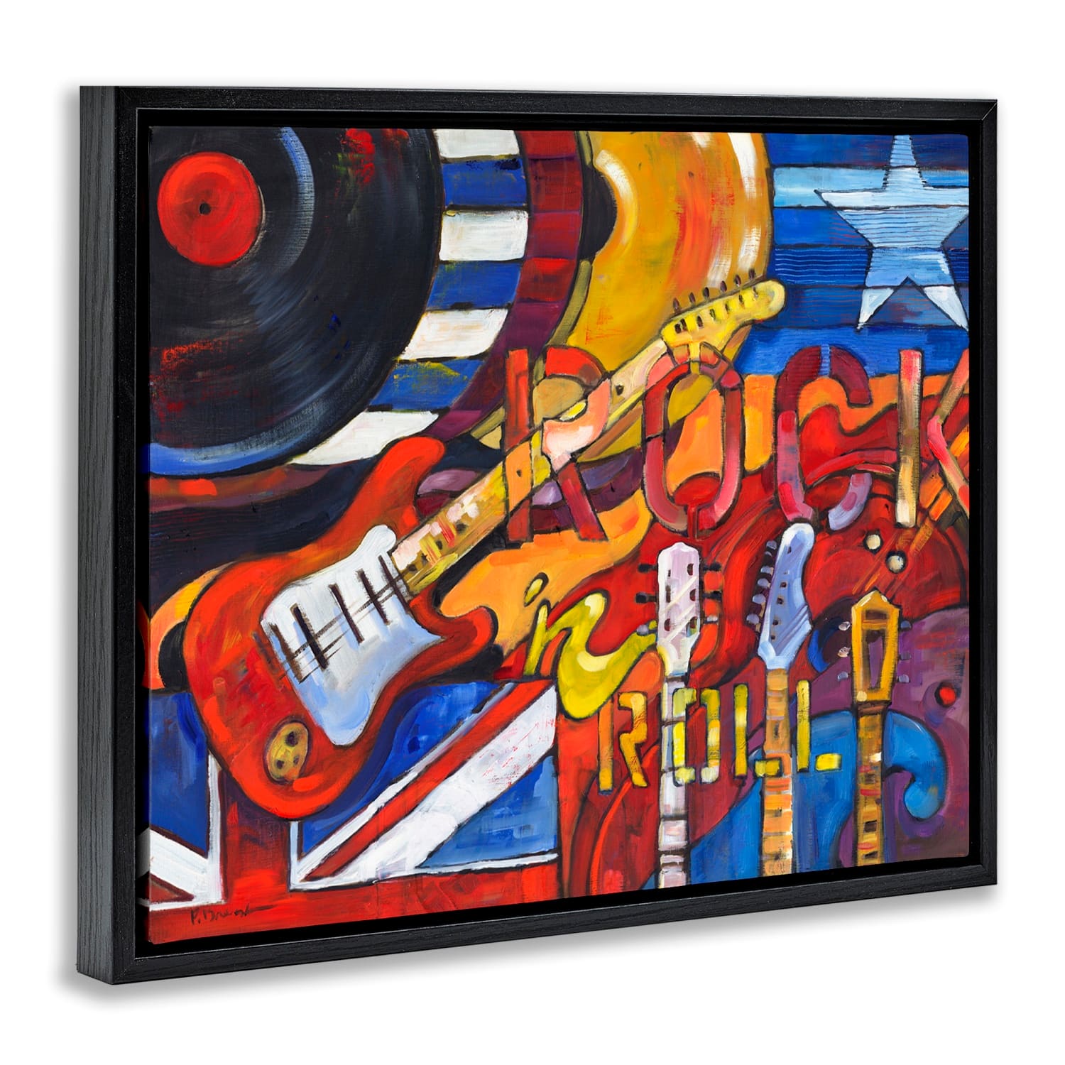 Stupell Industries Rock 'n Roll Music Tribute Floater Framed Art