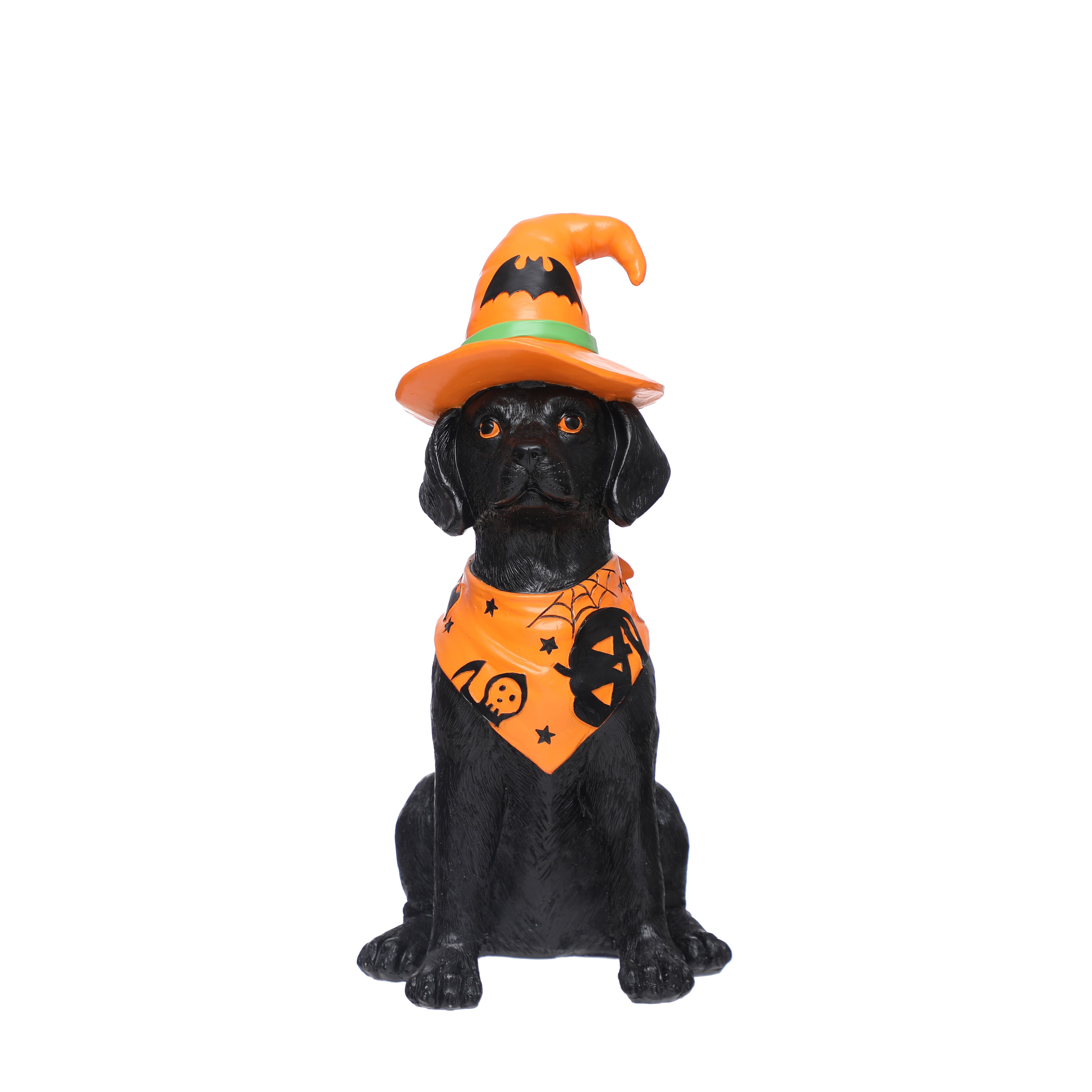 14&#x22; Sitting Dog with Witch Hat Tabletop D&#xE9;cor by Ashland&#xAE;