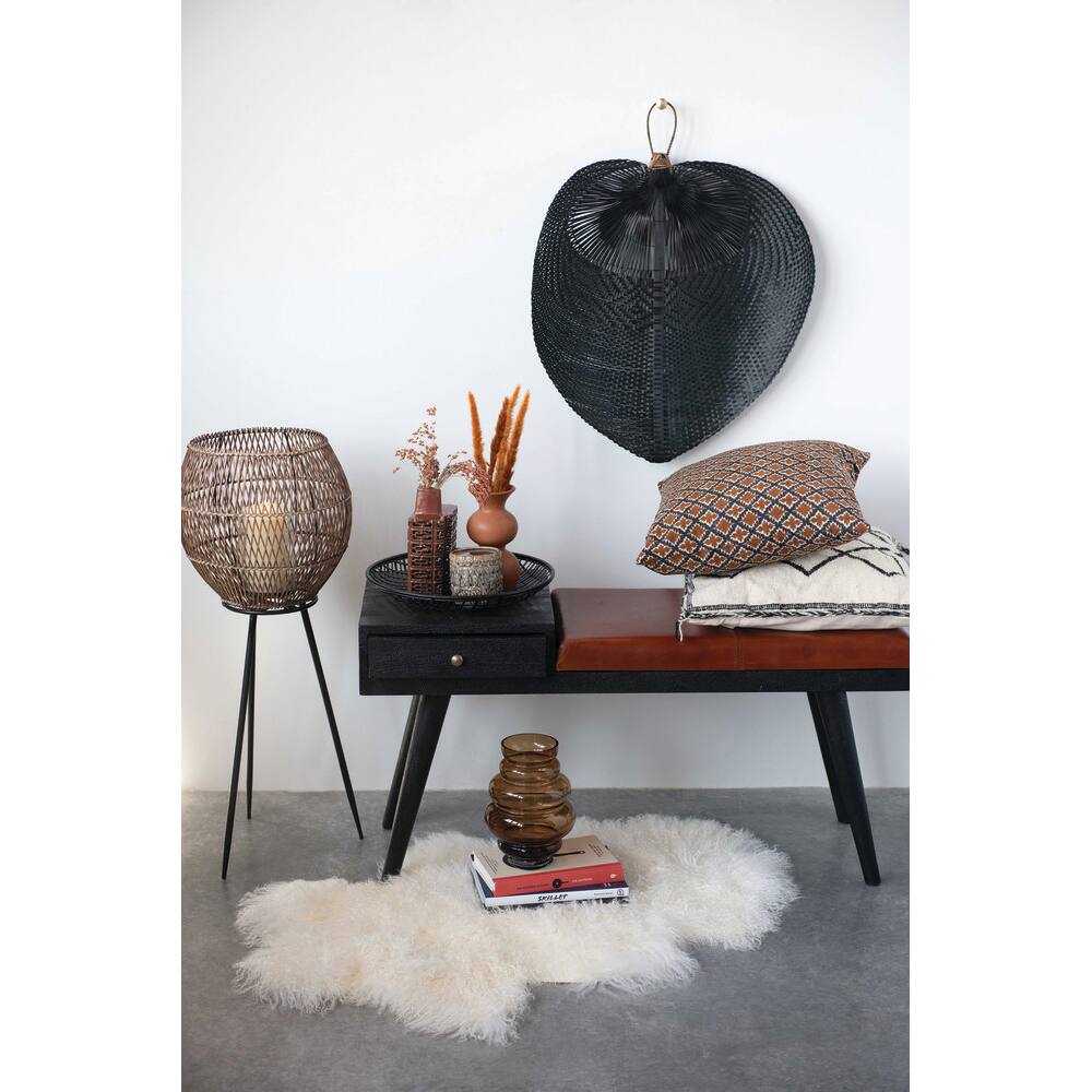 Hello Honey® White Natural Mongolian Lamb Fur Rug, 35" x 20"