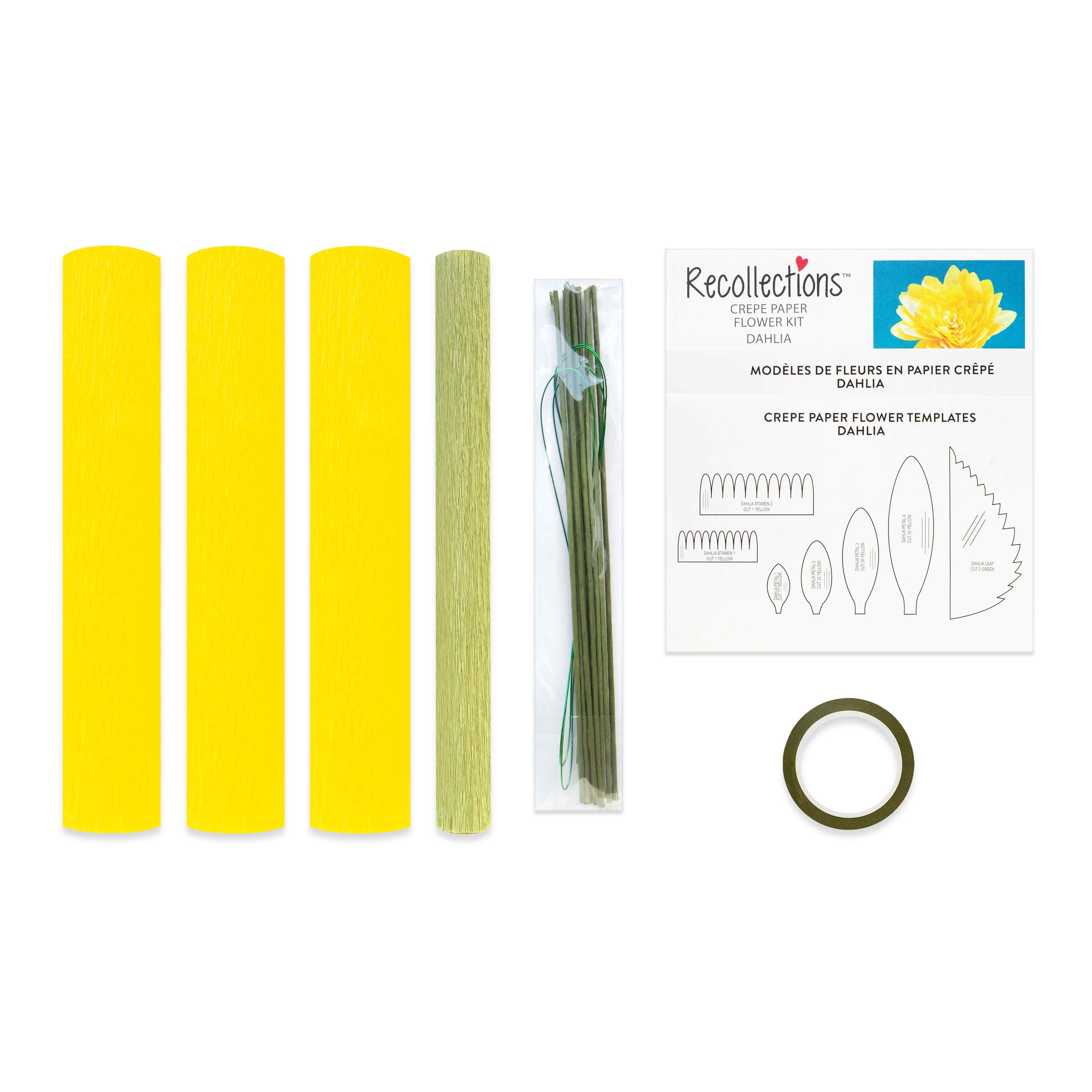 Small Dahlia Crepe Paper Flower Kit by Recollections&#x2122;