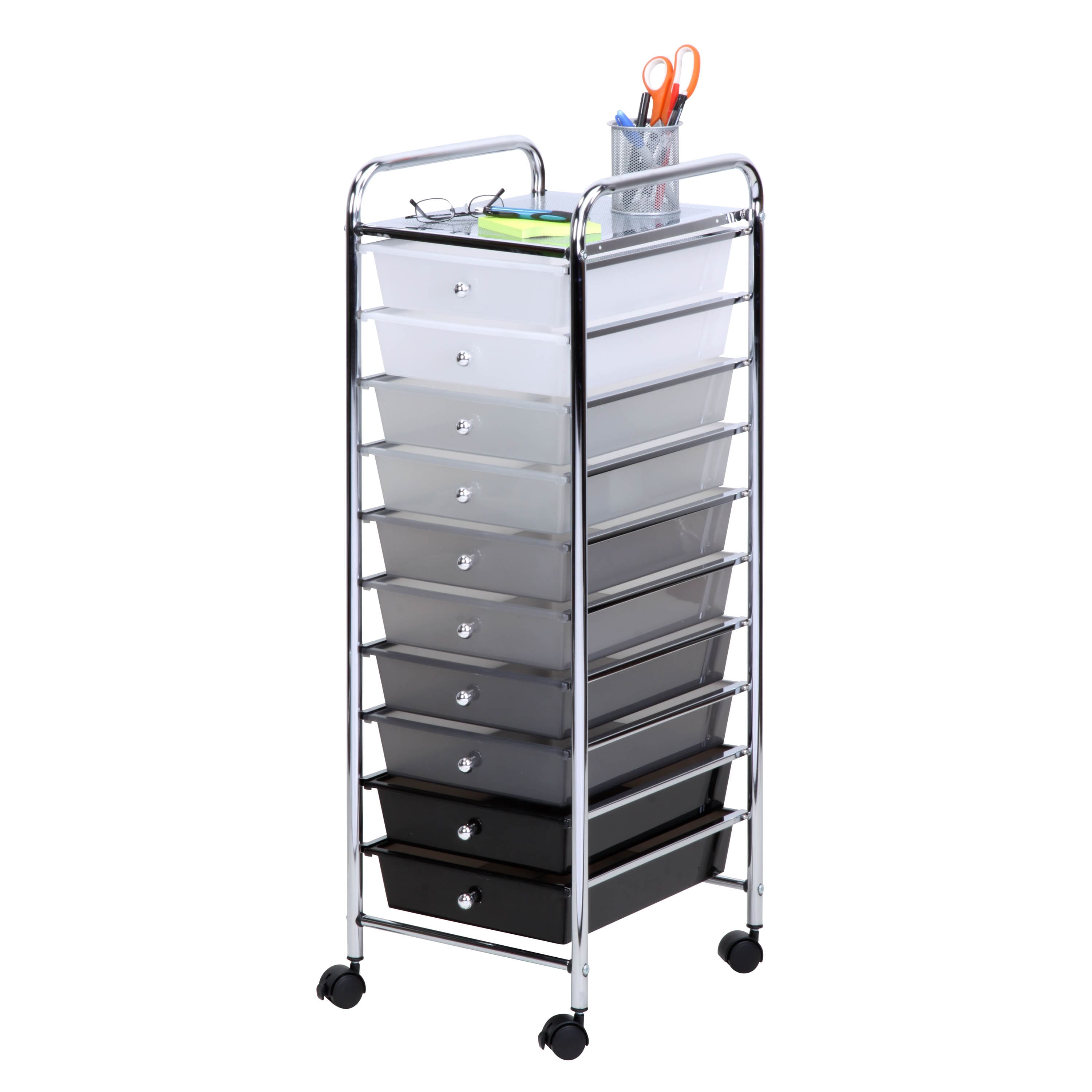 Best Buy: Honey-Can-Do 6-Bin Rolling Storage or Craft Cart Gray/White  CRT-09608