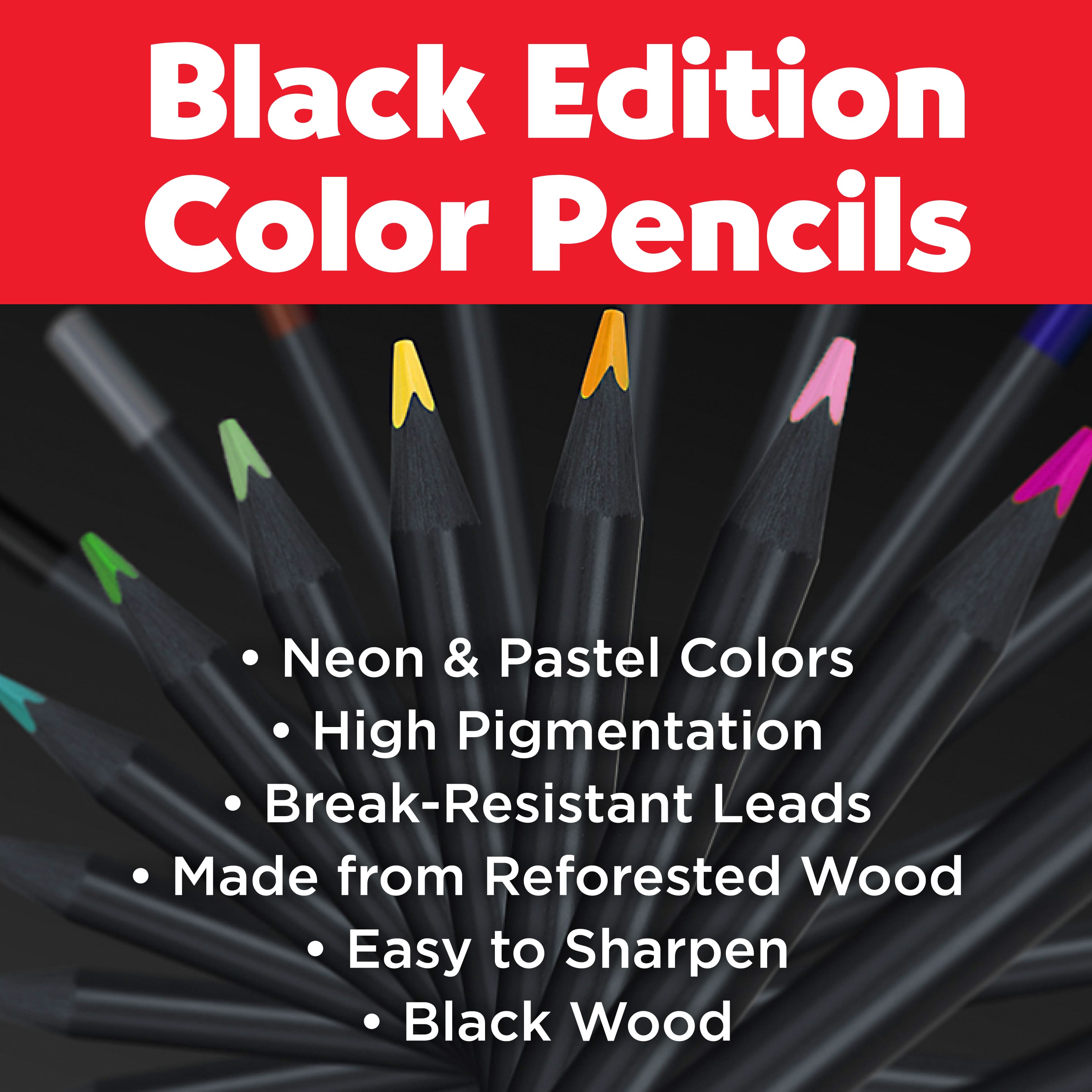 Faber-Castell&#xAE; Black Edition Neon &#x26; Pastel Colored Pencils