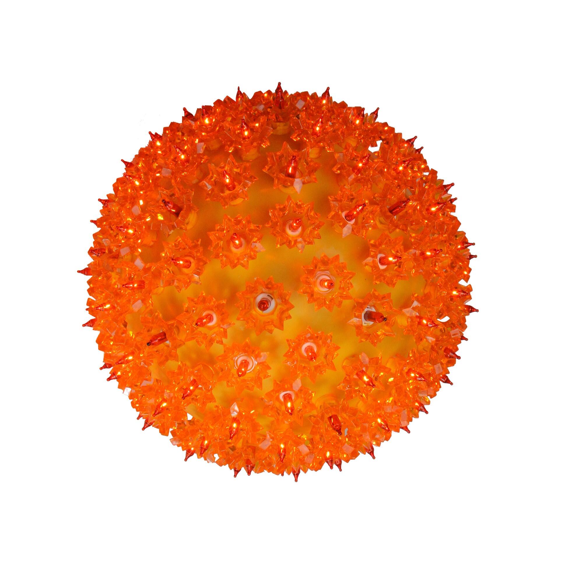 10&#x22; Orange Lighted Twinkling Starlight Sphere Christmas Decoration