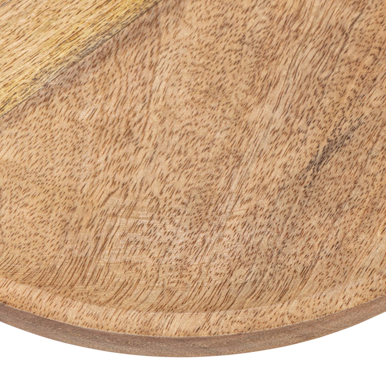 Hello Honey® 11.5" Hand-Carved Mango Wood Pedestal with Wood Beads