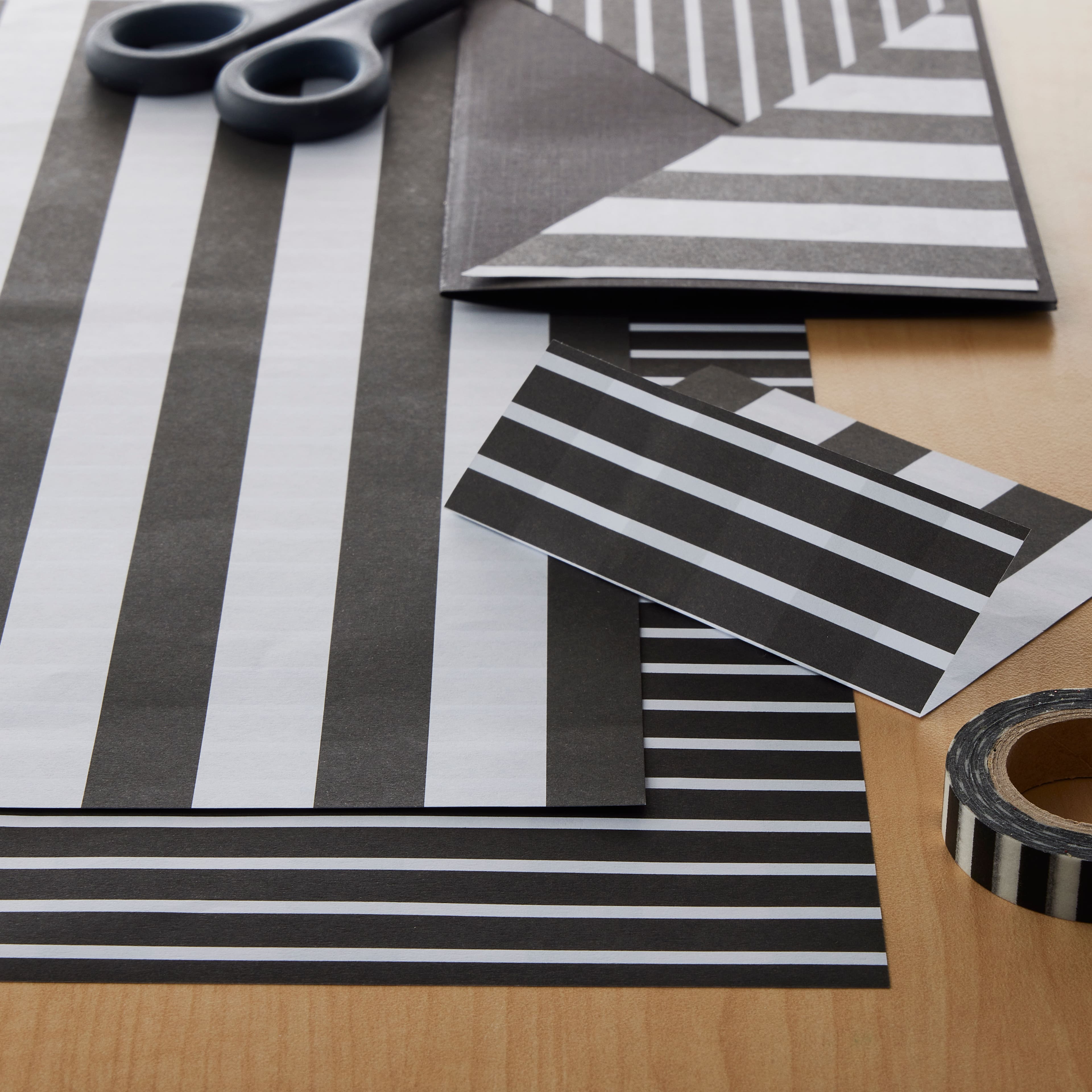 Black &#x26; White Stripe Double-Sided Cardstock Paper by Recollections&#x2122;, 12&#x22; x 12&#x22;