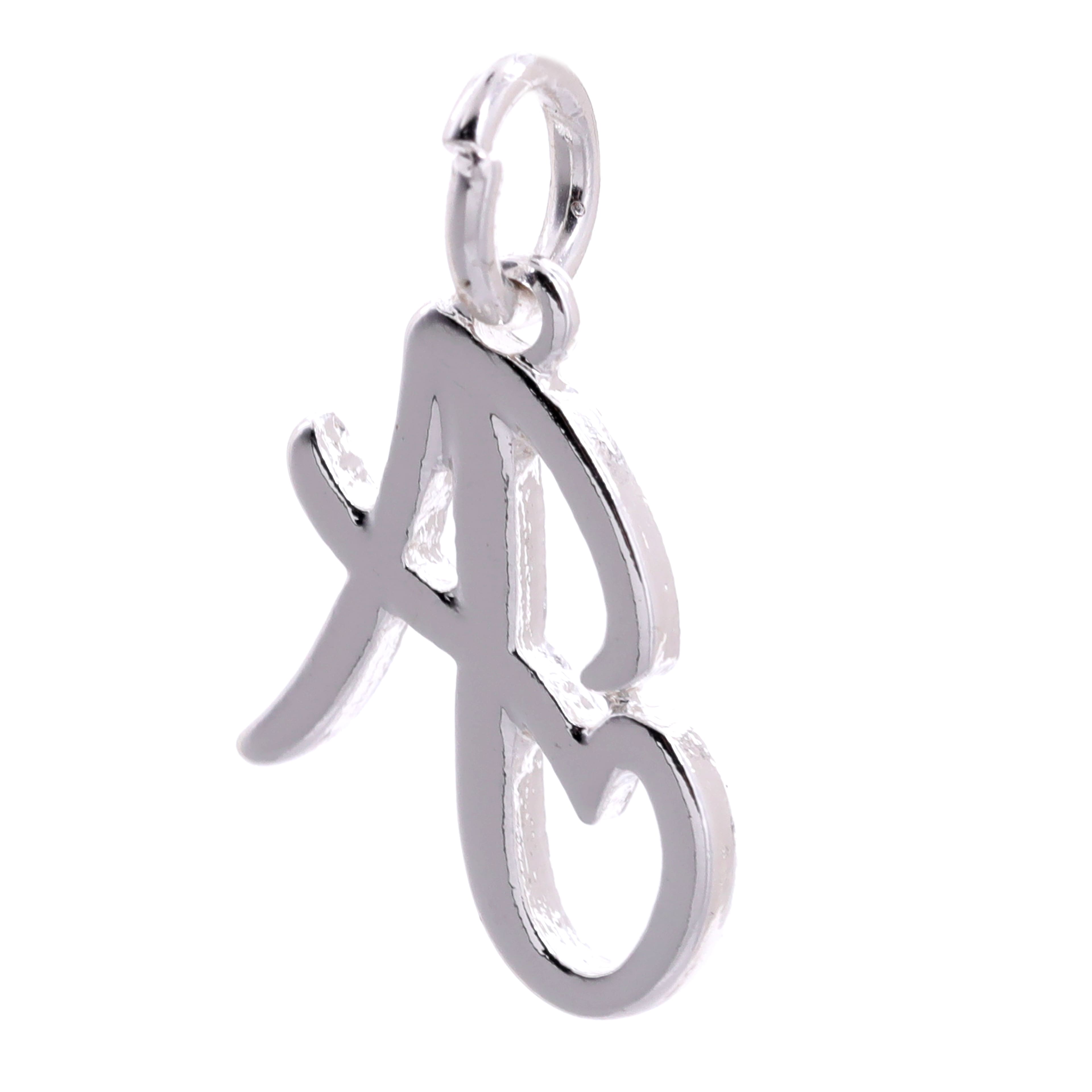 Silver Plated Script Letter Charm by Bead Landing&#x2122;