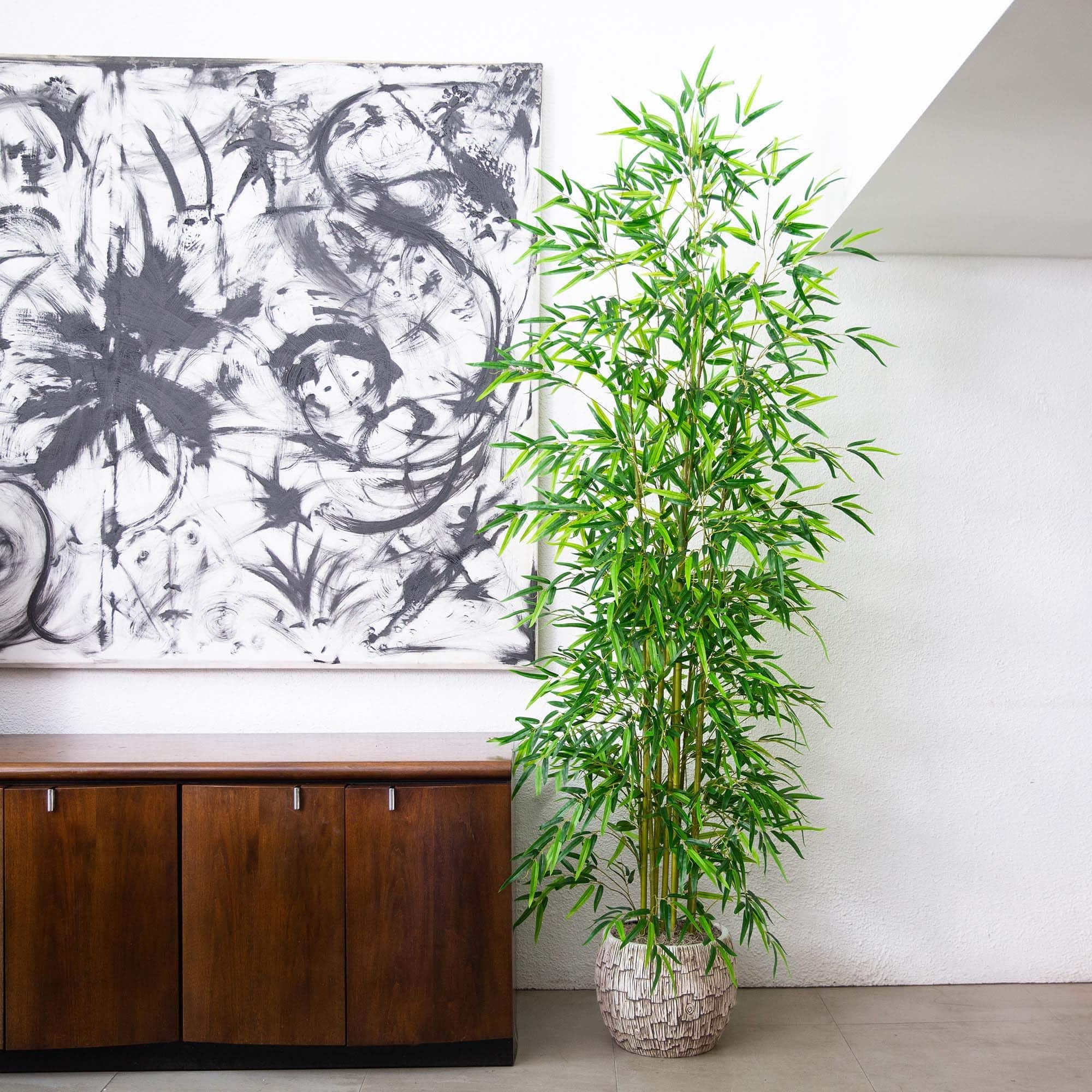 8ft. Potted Green Artificial Bamboo Tree