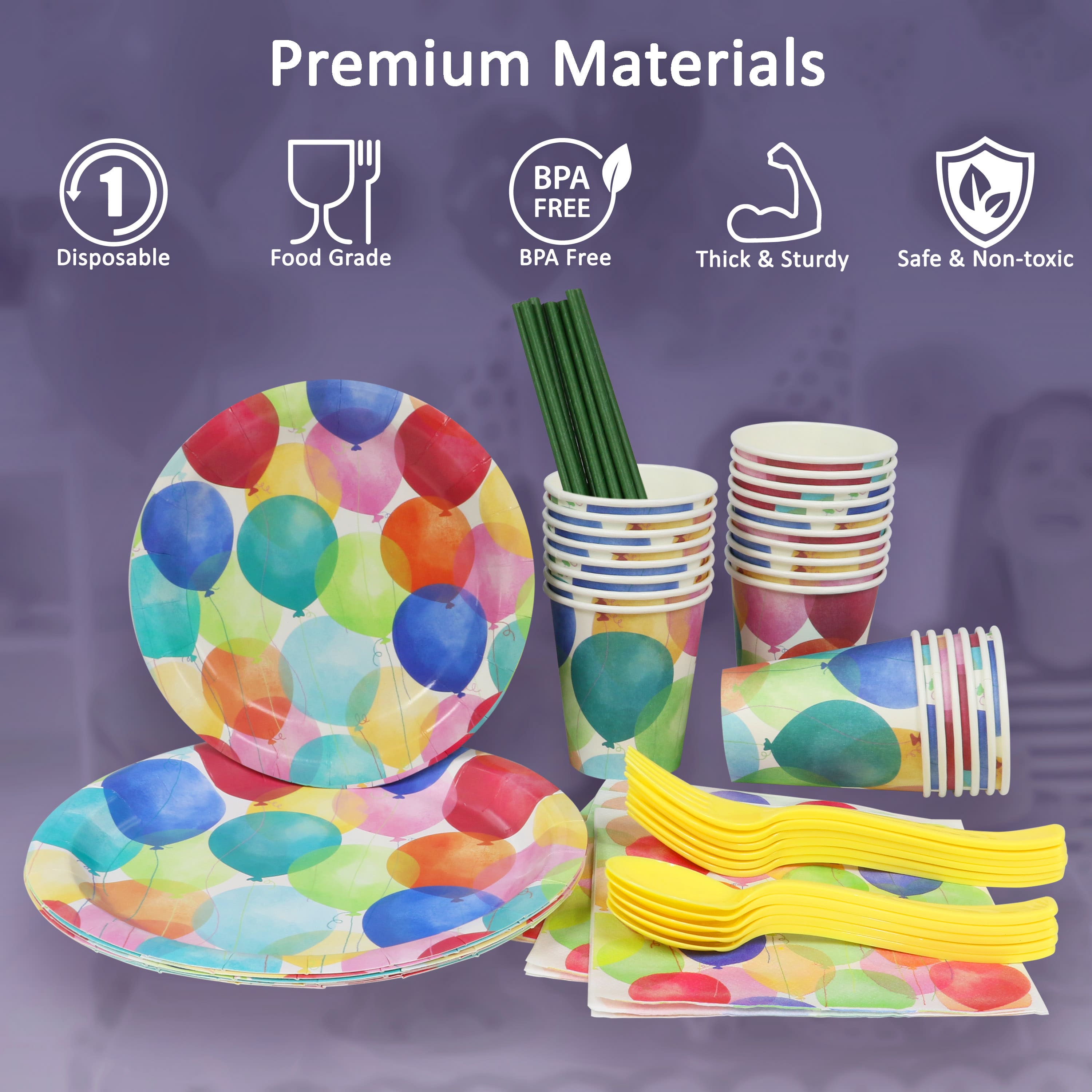171 Piece Disposable Birthday Party Set