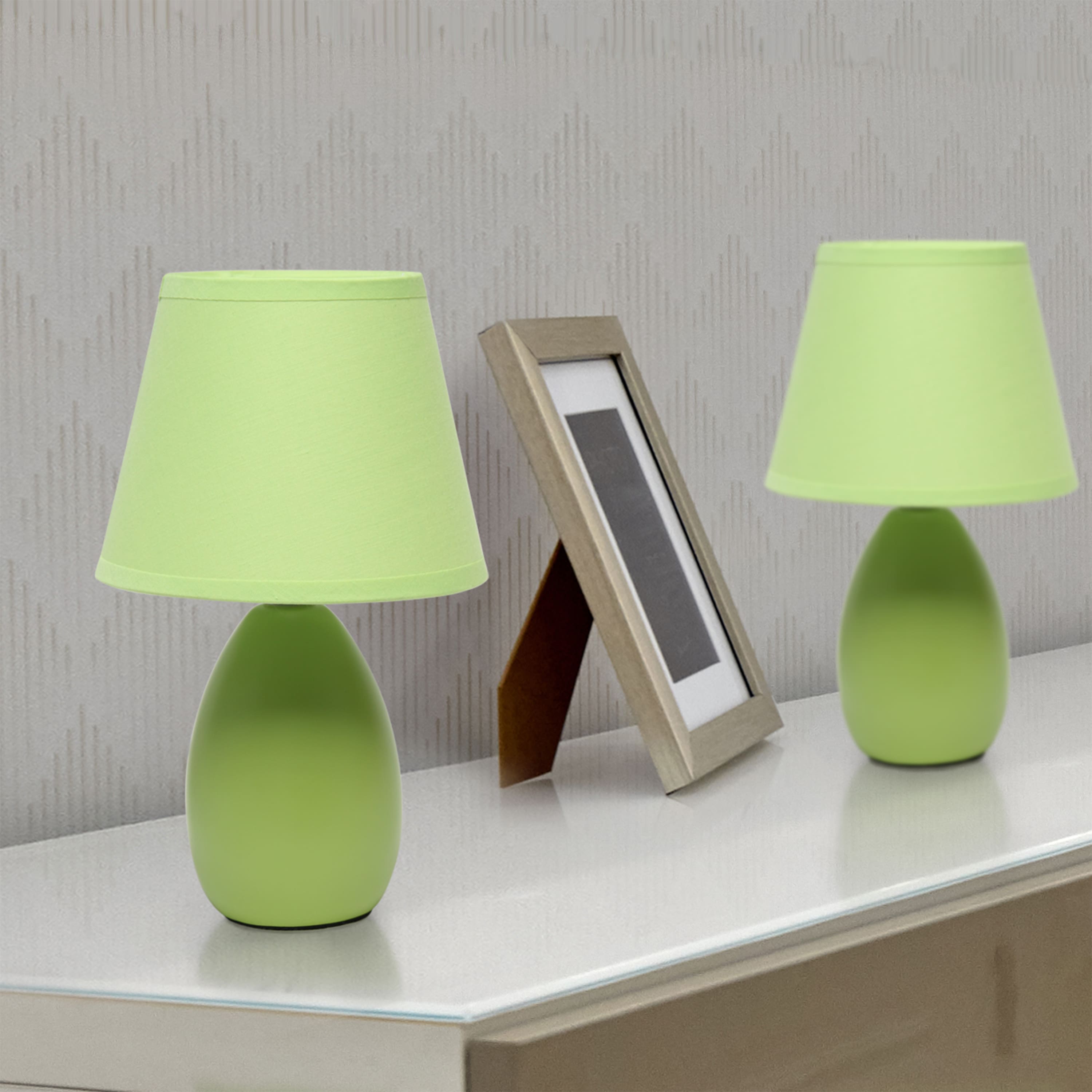 Simple Designs Mini Egg Oval Ceramic Table Lamp