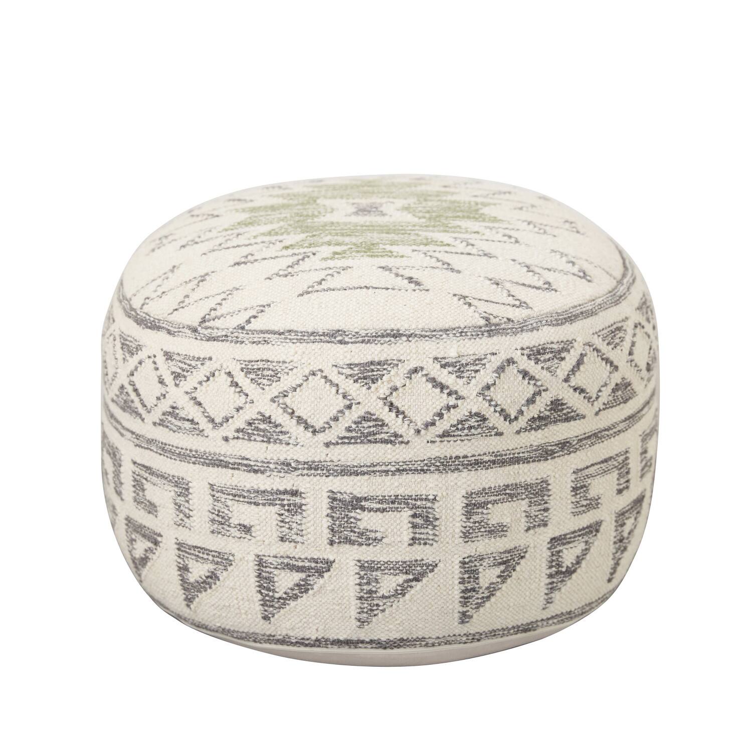 Hello Honey® 12" Kilim Wool Blend Round Pouf