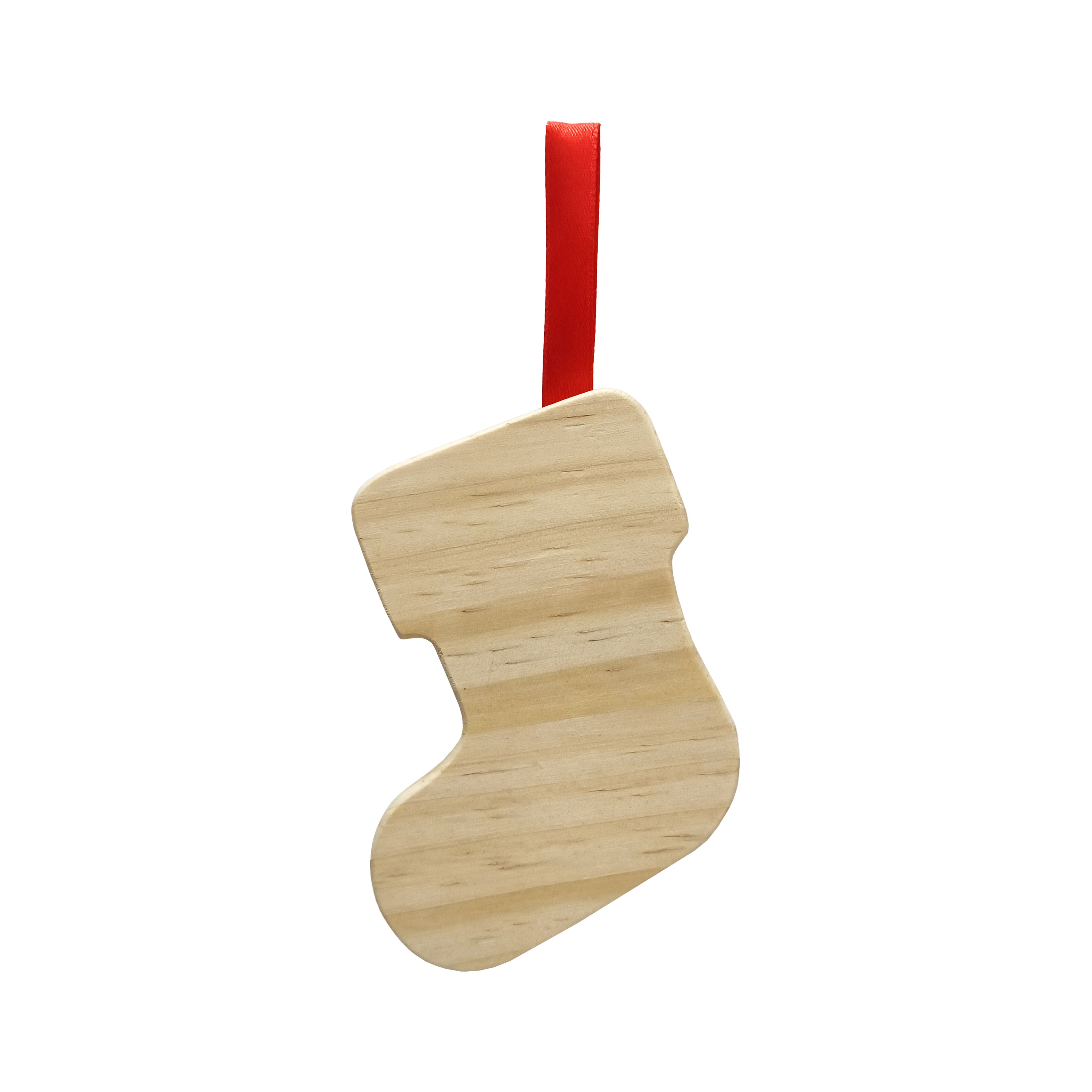 4&#x22; Stocking DIY Pinewood Ornament by Make Market&#xAE;