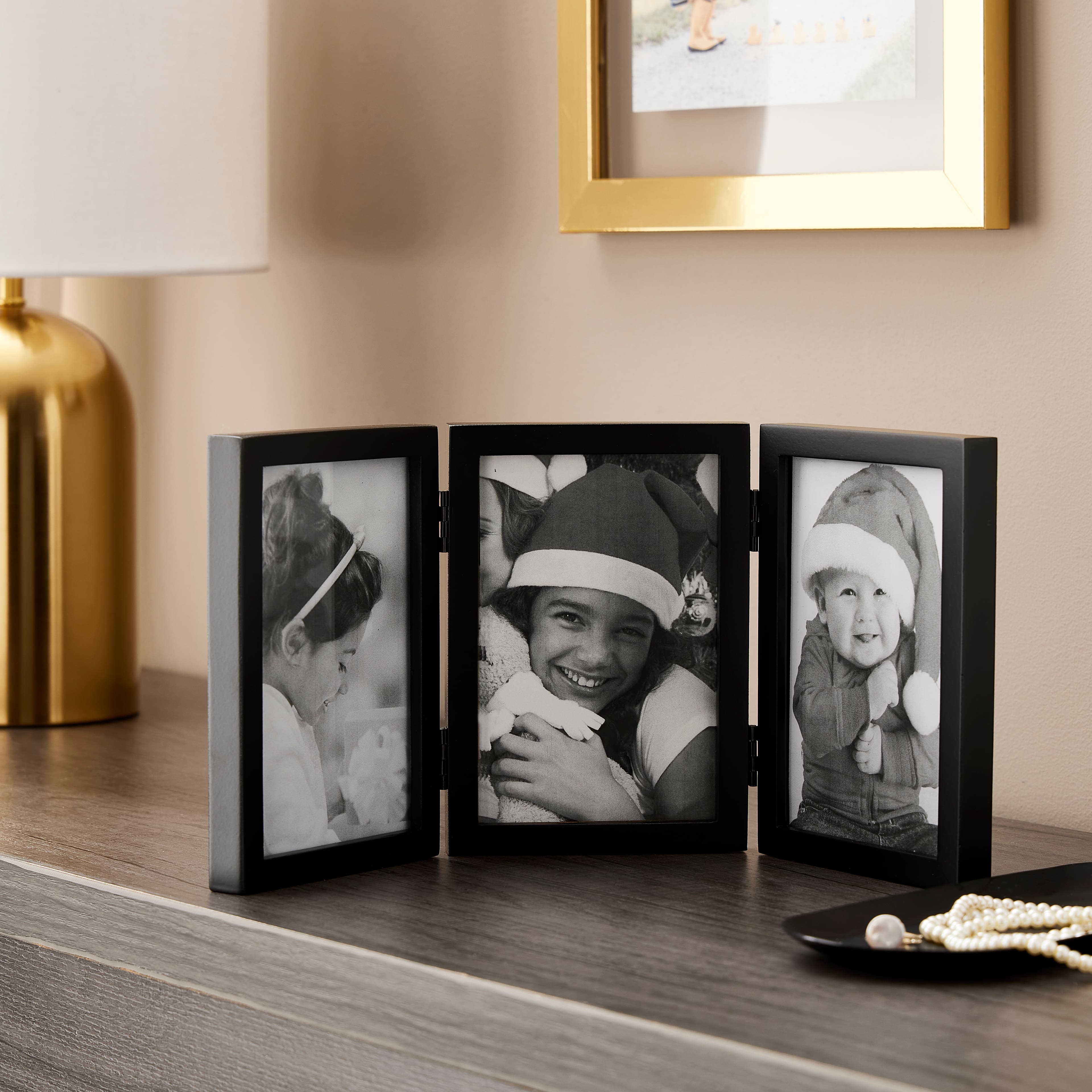 12 Pack: Black 4&#x22; x 6&#x22;, 3 Opening Hinged Frame, Simply Essentials&#x2122; by Studio D&#xE9;cor&#xAE;