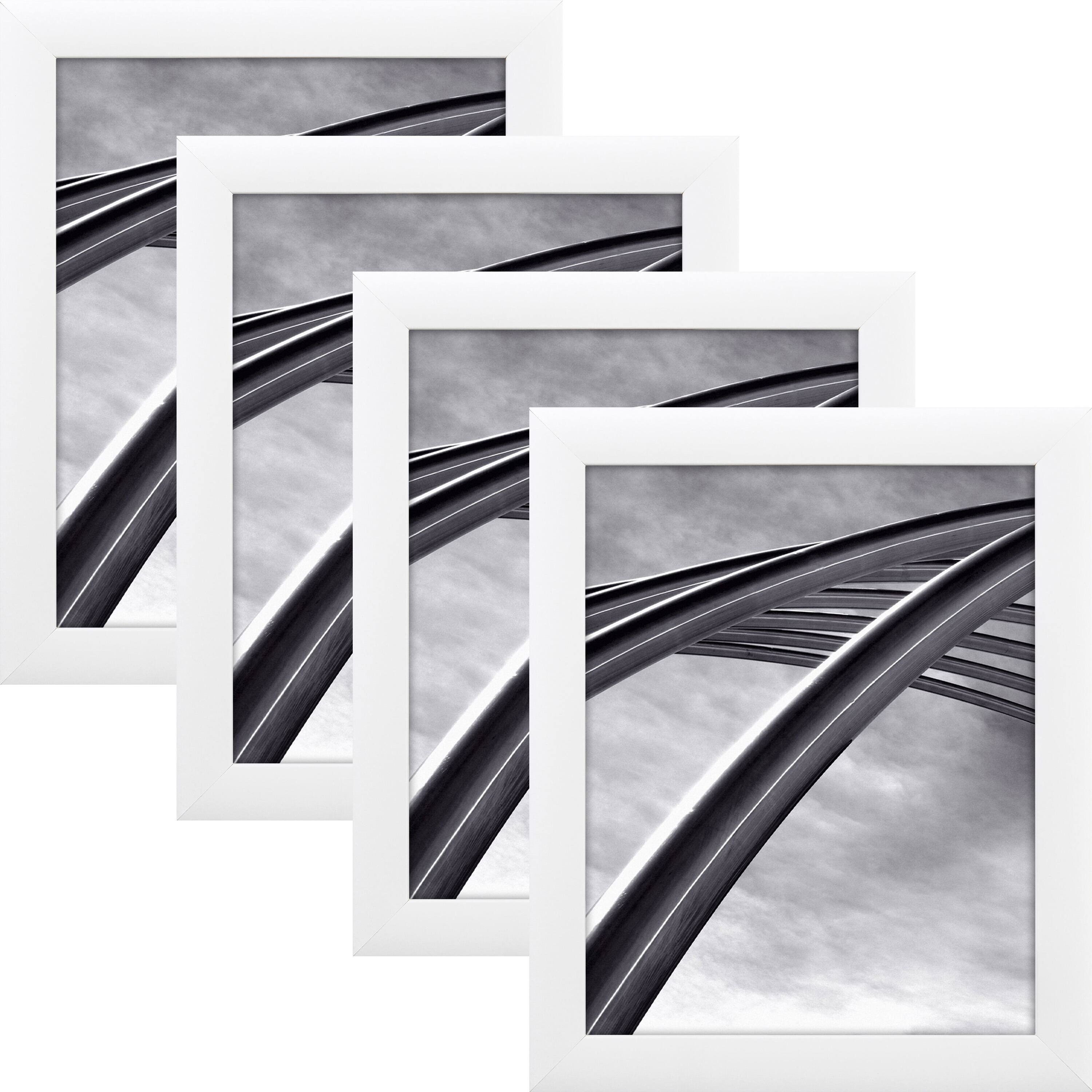 4 Pack Craig Frames Contemporary White Satin Picture Frame