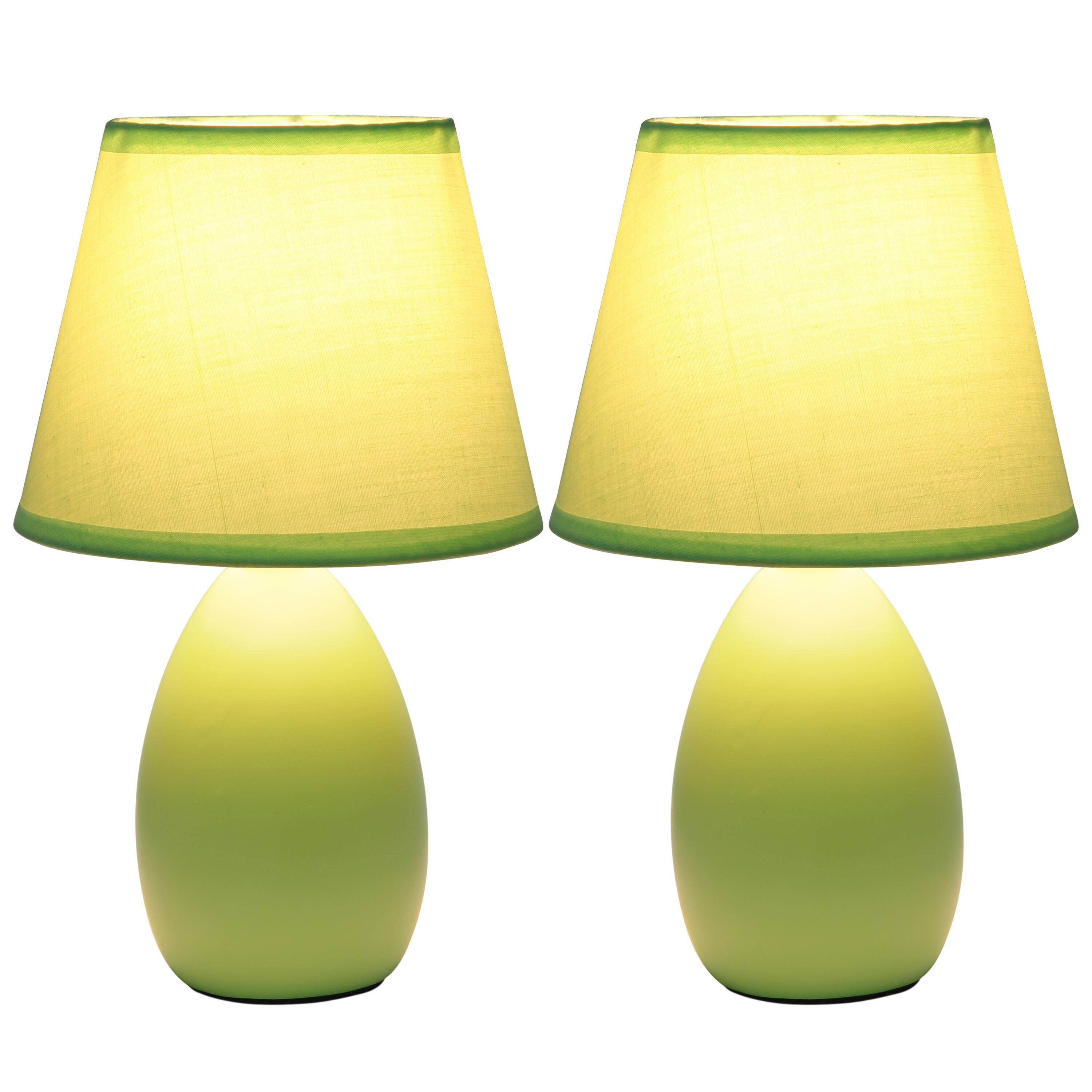 Simple Designs Mini Egg Oval Ceramic Table Lamp