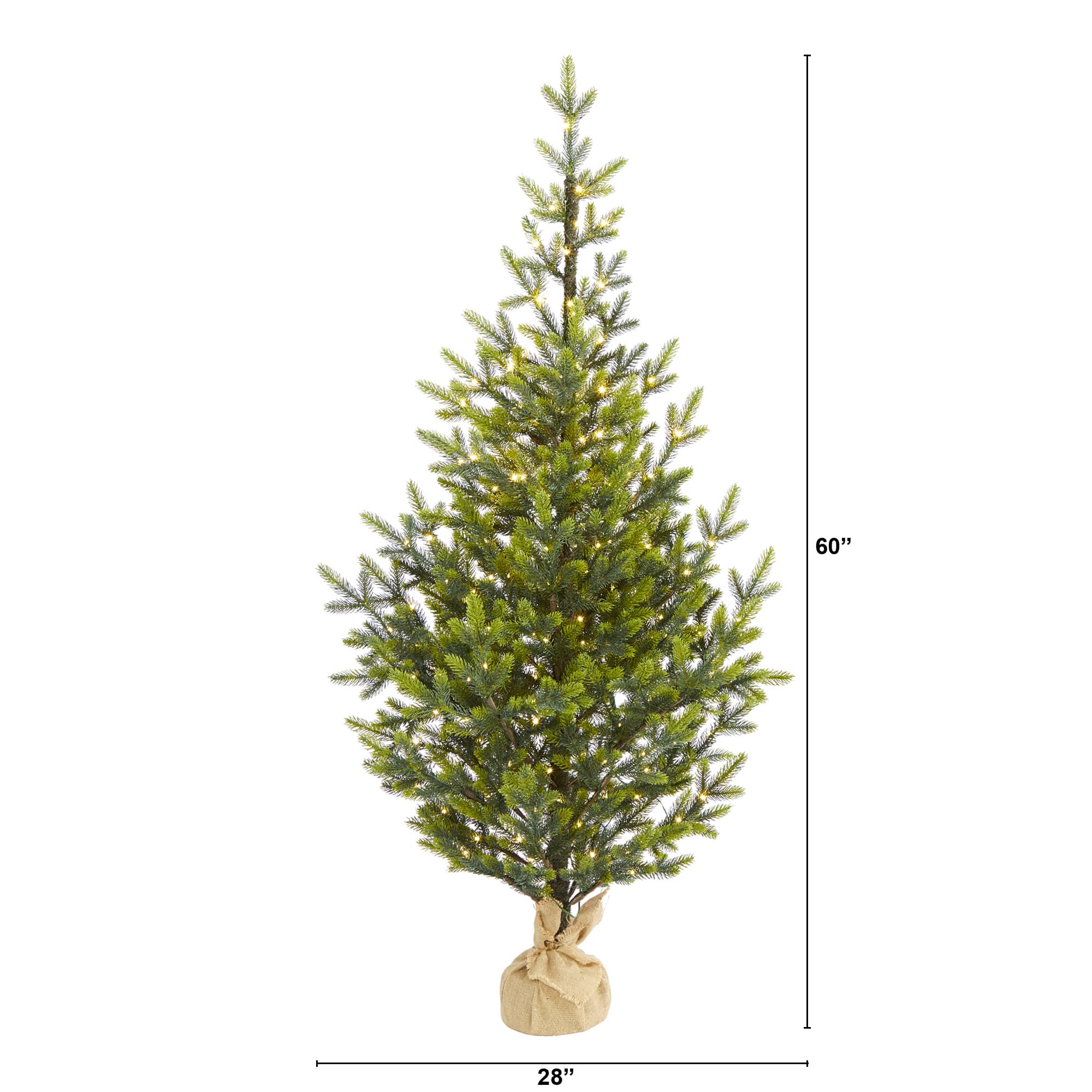 5ft. Pre-Lit Fraser Fir Natural Look Artificial Christmas Tree with Clear LED Lights
