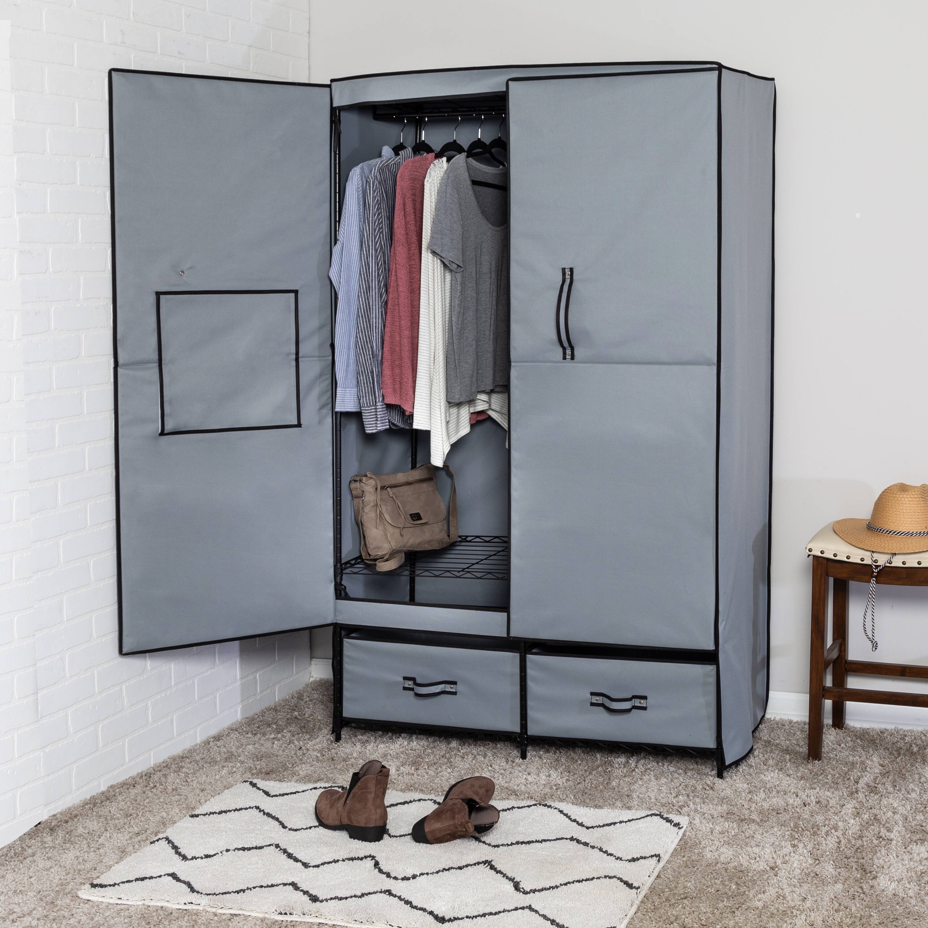 Honey Can Do 43&#x22; Clothes Storage Wardrobe With Drawers