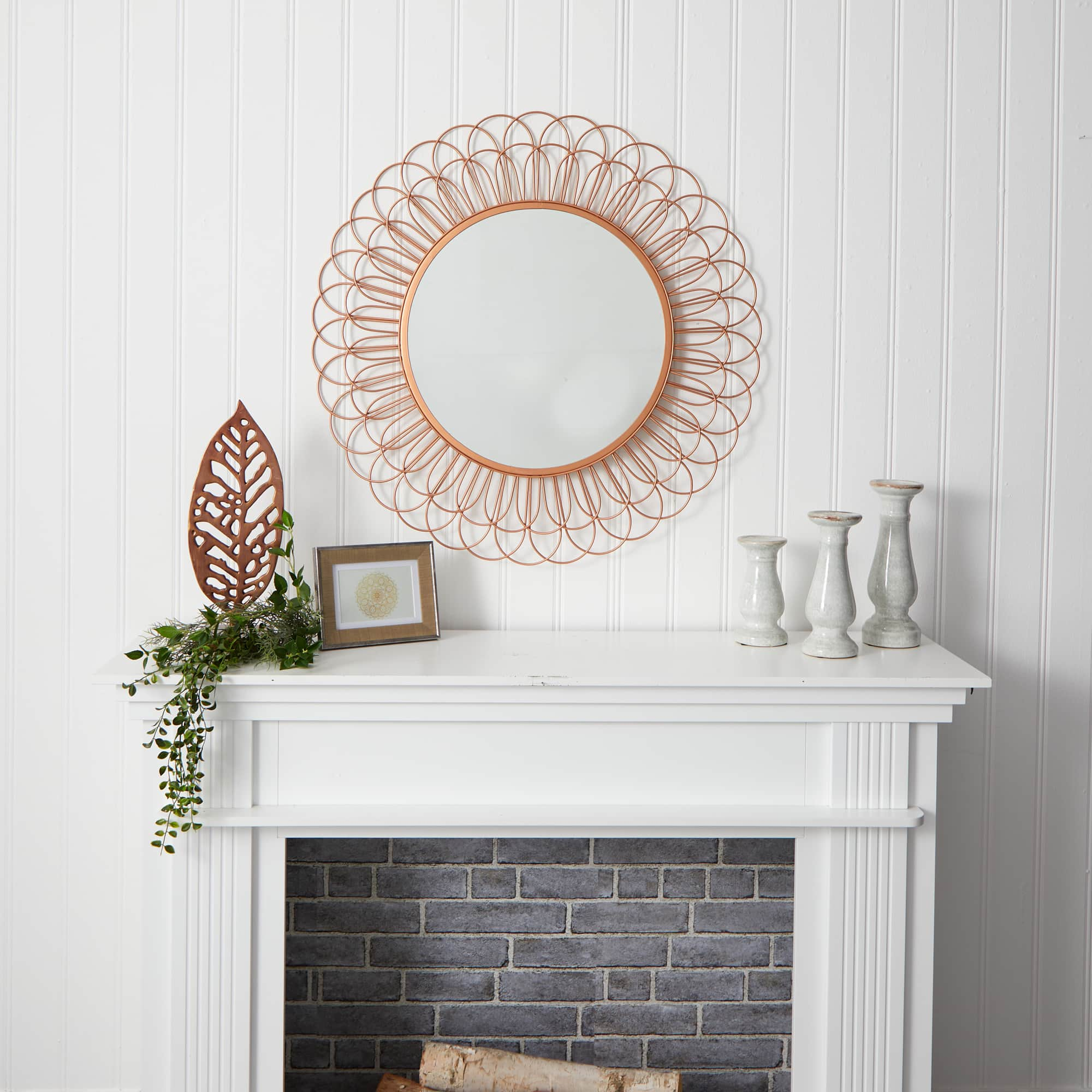 34&#x22; Scalloped Mirror Wall D&#xE9;cor