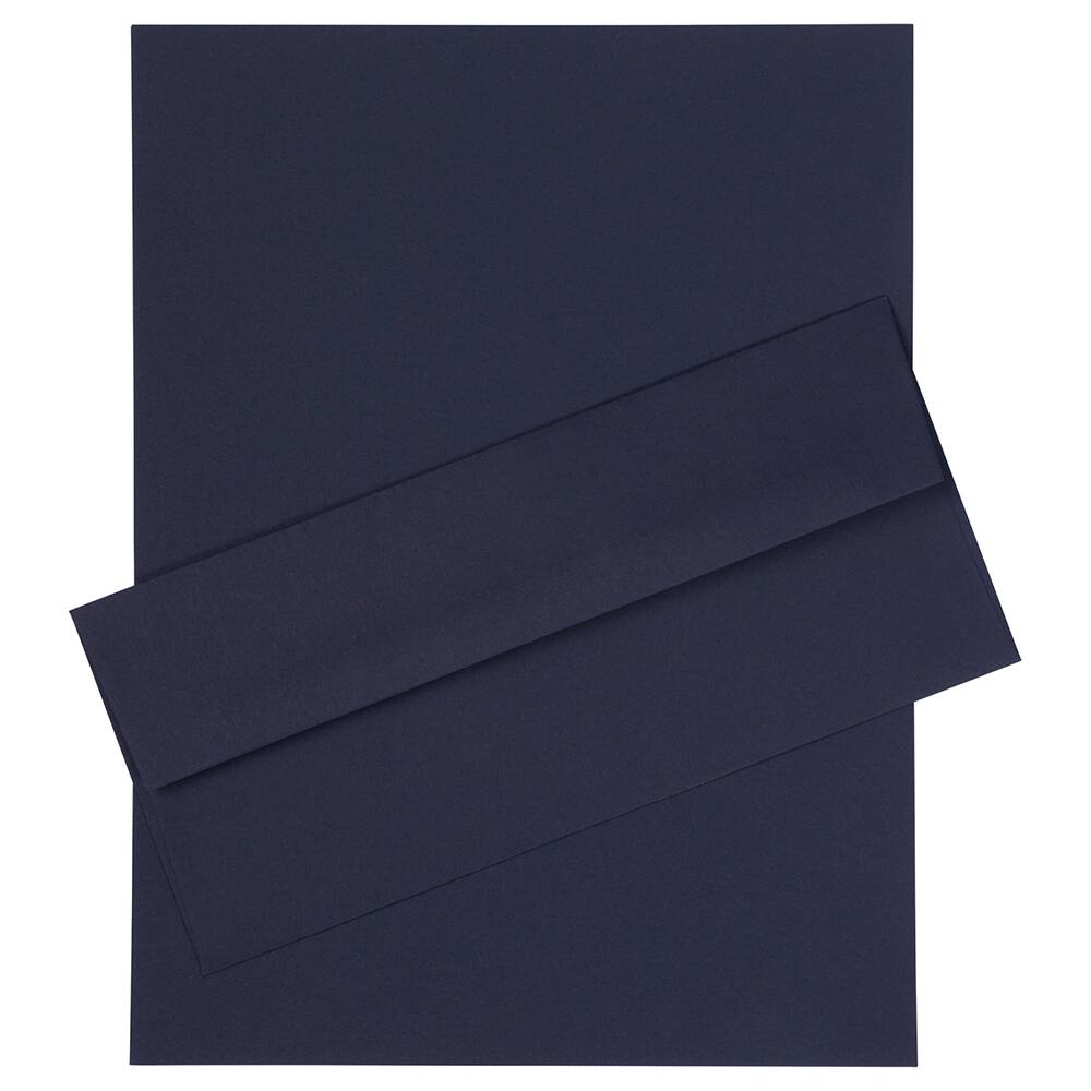 JAM Paper 8" x 11.5" Letter Paper & Envelopes #10 Business Stationery Set, 50ct. in Navy Blue | Michaels®