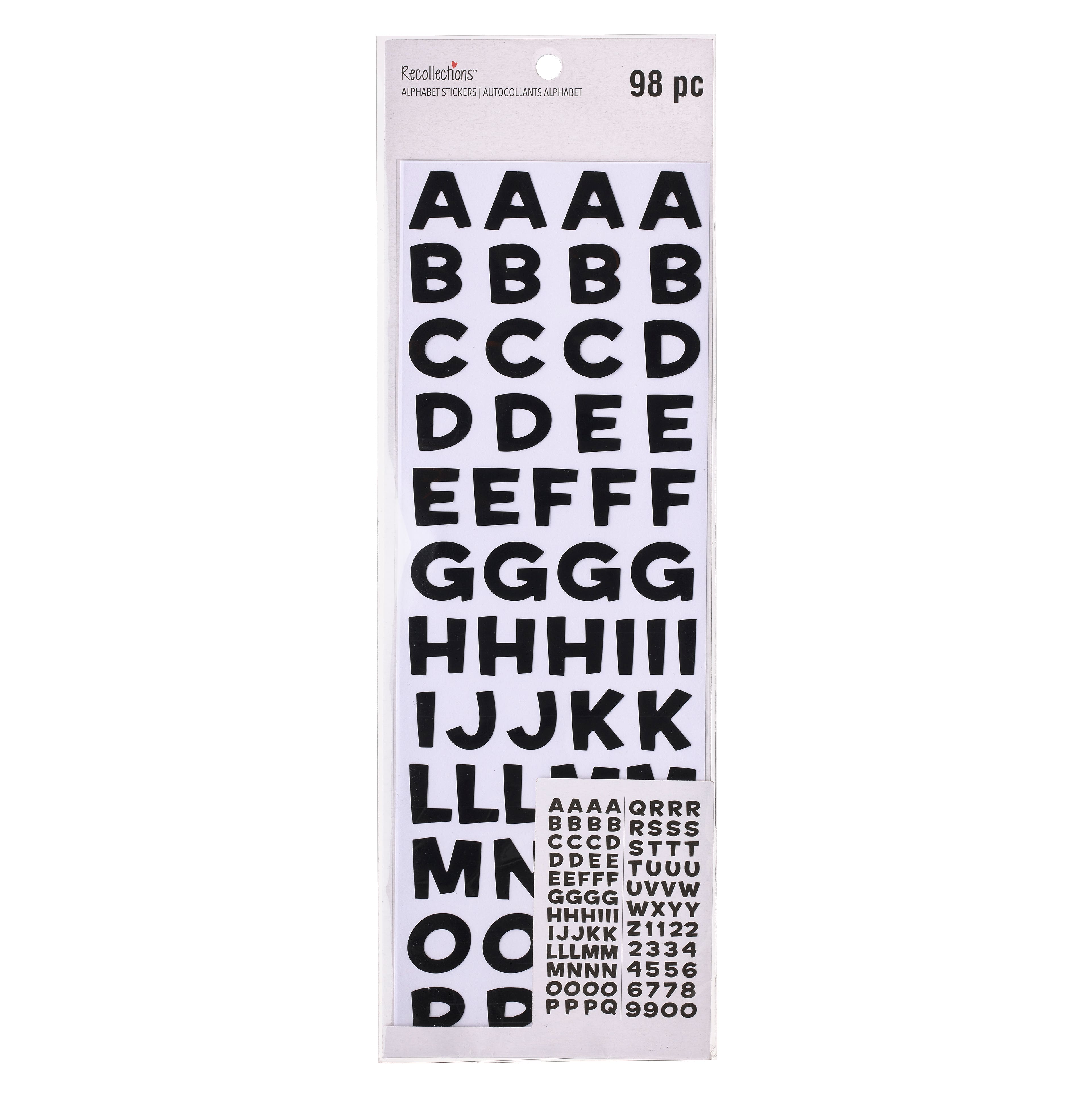 12 Packs: 104 ct. (1,248 total) Black Foam Alphabet Stickers by  Recollections™
