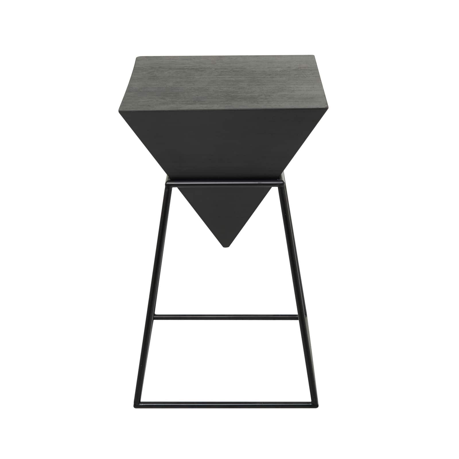 Black Metal Modern Accent Table, 24" x 20" x 17"