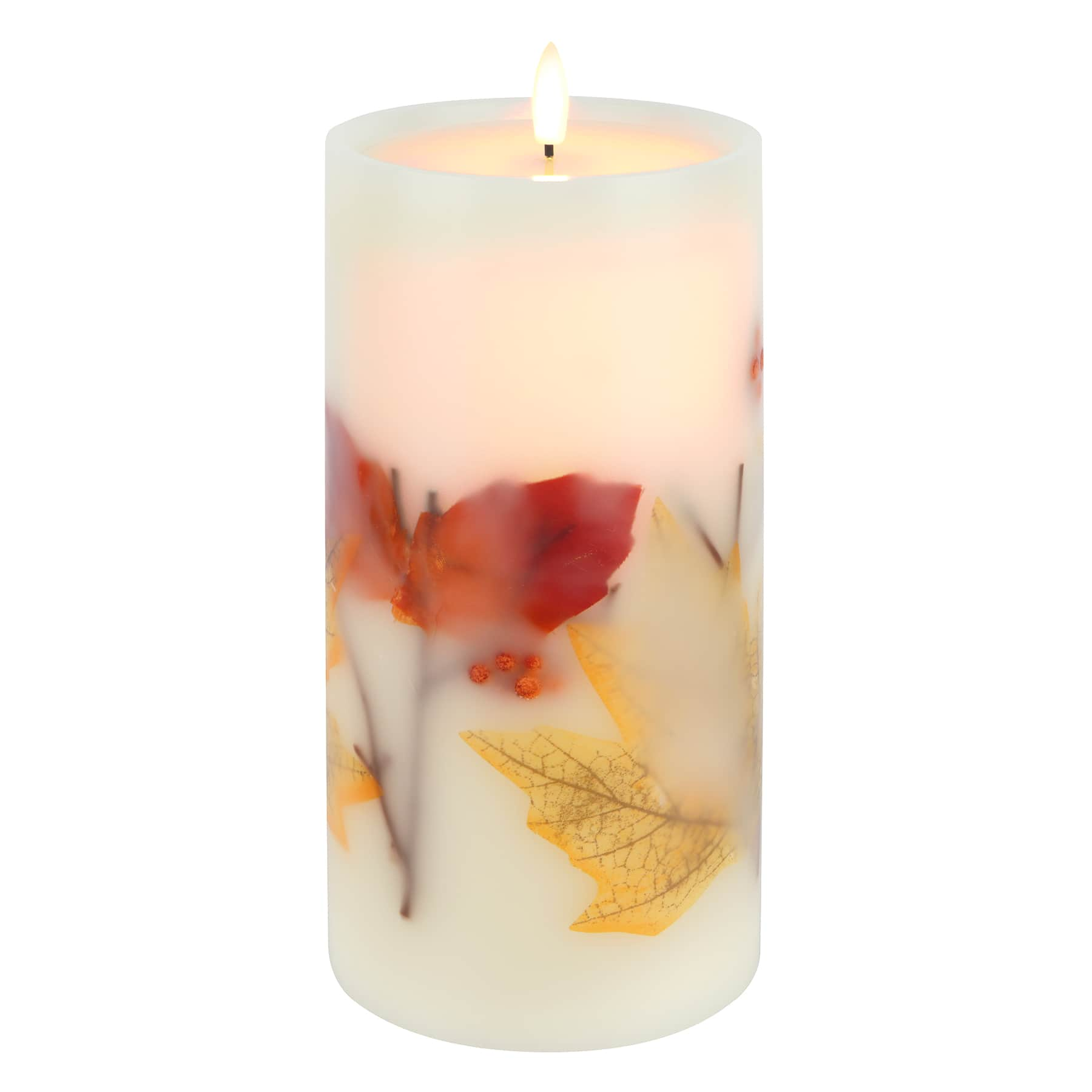 4&#x22; x 8&#x22; Maple Leaf LED Pillar Candle by Ashland&#xAE;