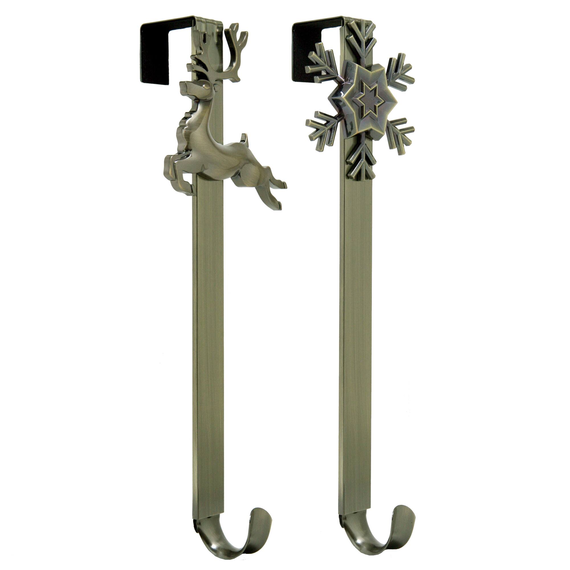 Haute Decor Antique Brass Reindeer & Snowflake Adjustable Hangers, 2ct.