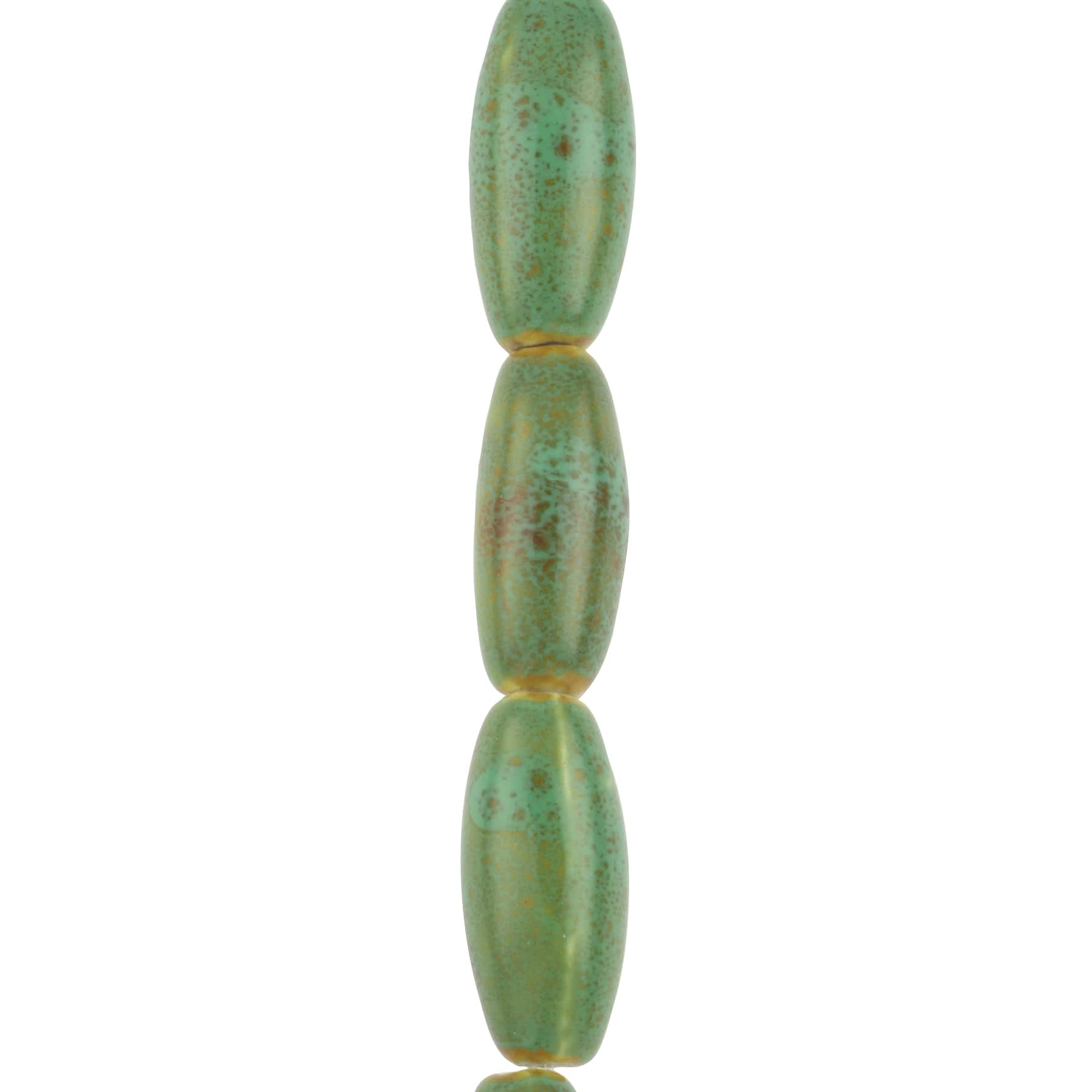 12 Packs: 6 ct. (72 total) Green Ceramic Oval Beads, 29.5mm by Bead Landing&#x2122;