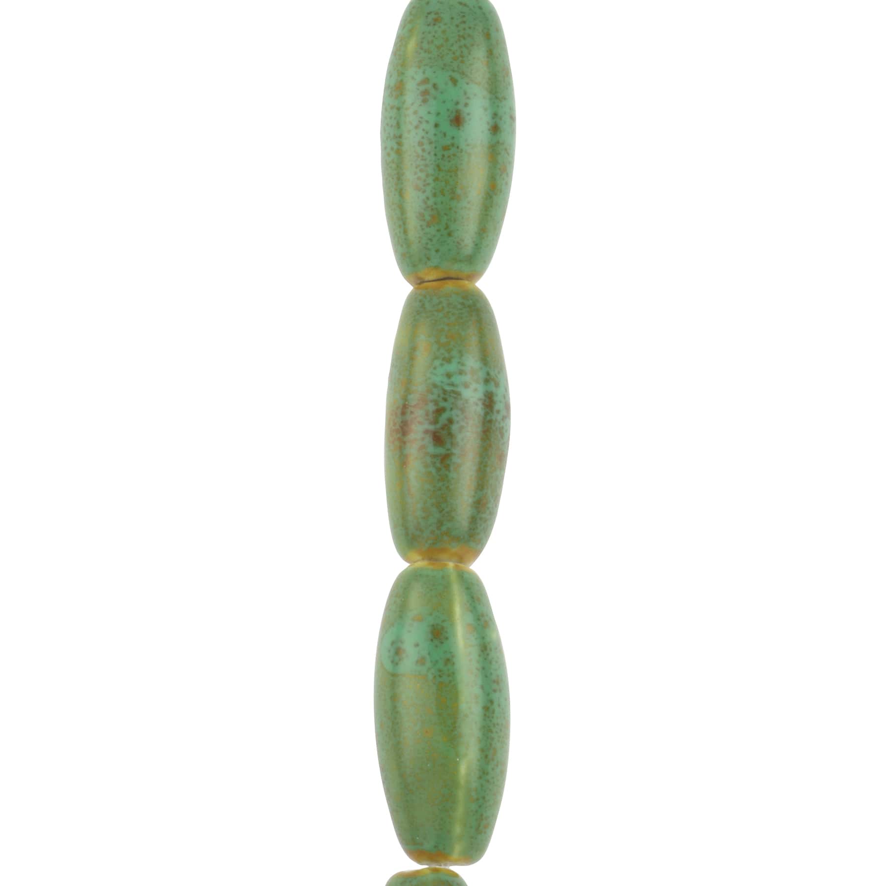 12 Packs: 6 ct. (72 total) Green Ceramic Oval Beads, 29.5mm by Bead Landing™