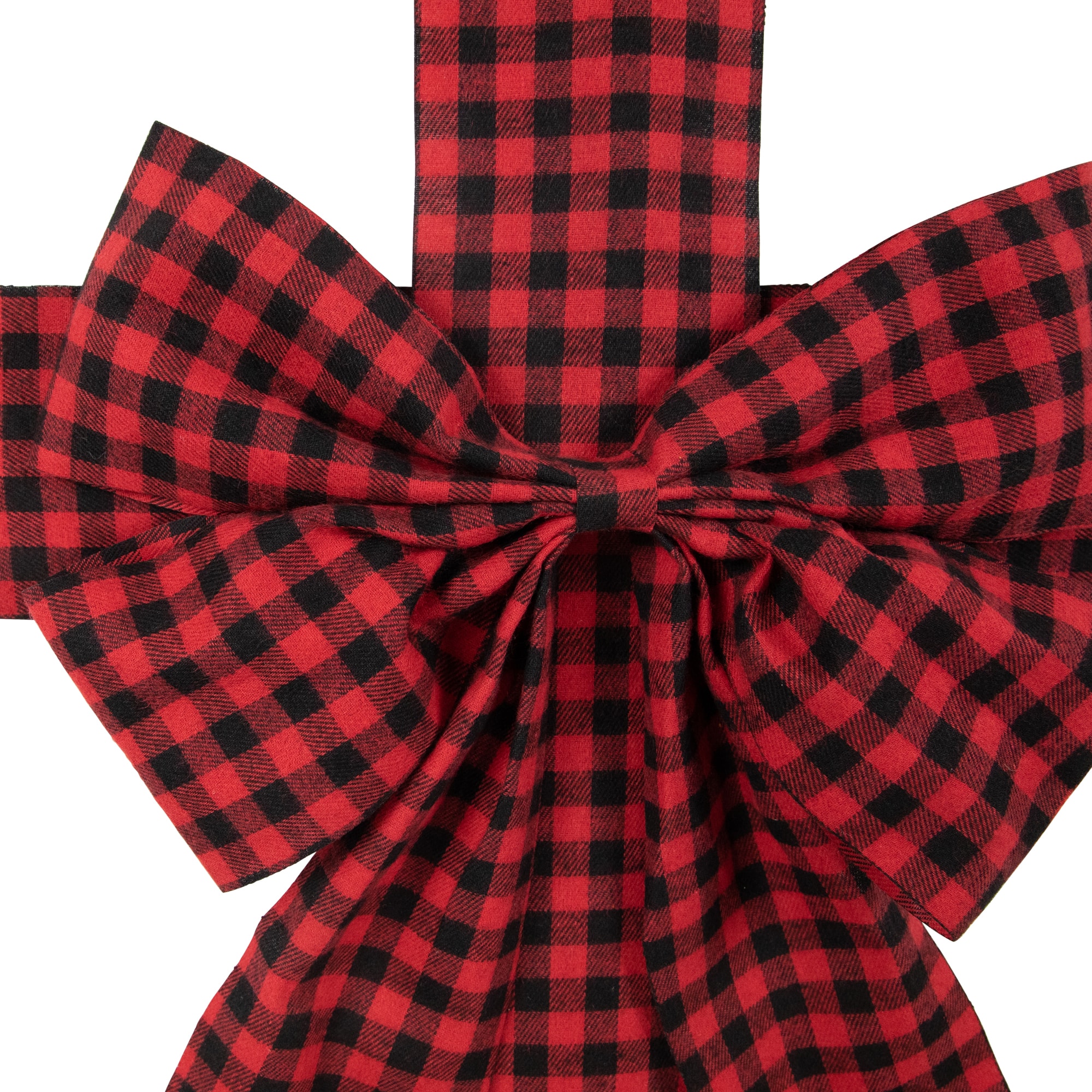 14' Red Buffalo Plaid Christmas Door Bow
