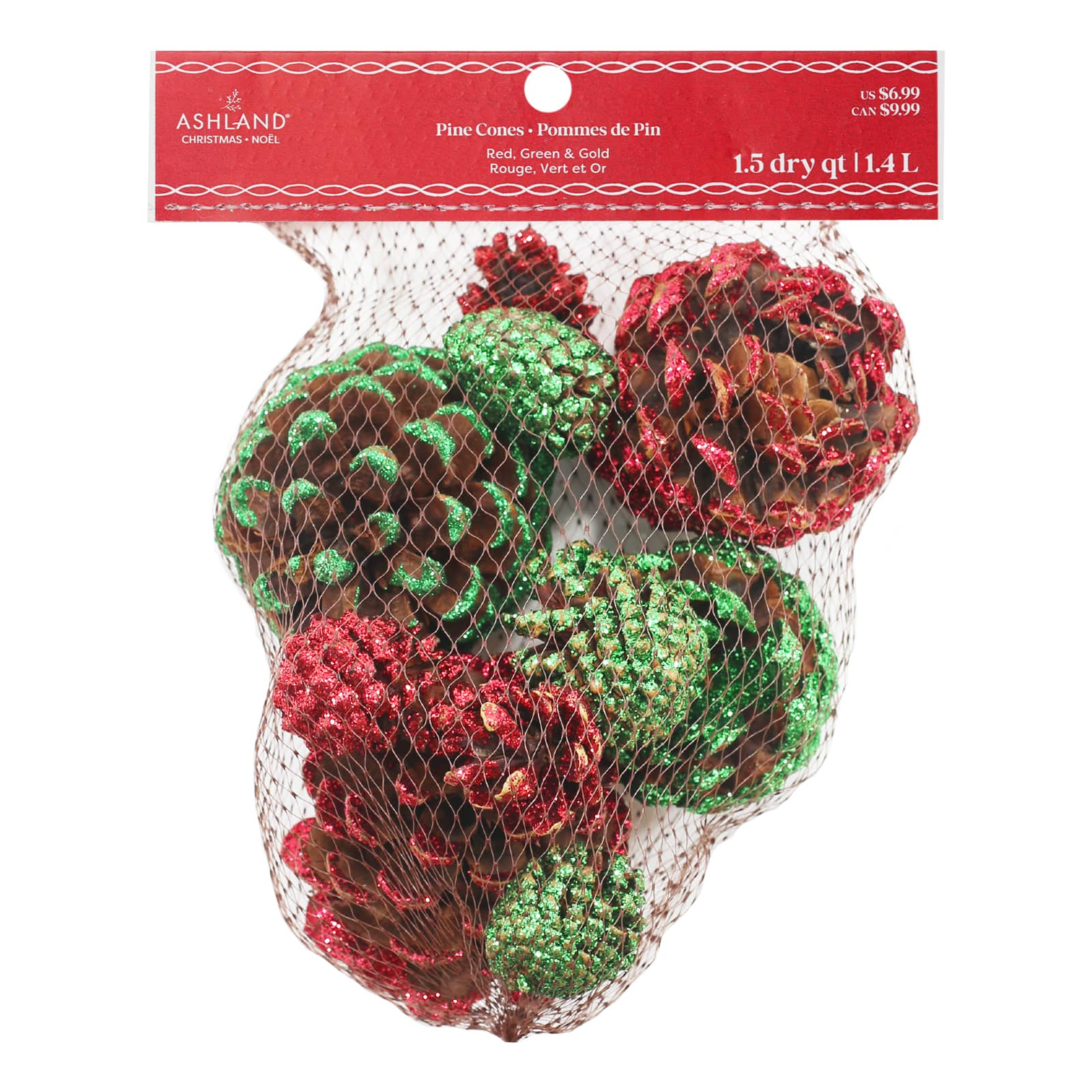 Red, Green &#x26; Gold Pinecones by Ashland&#xAE;