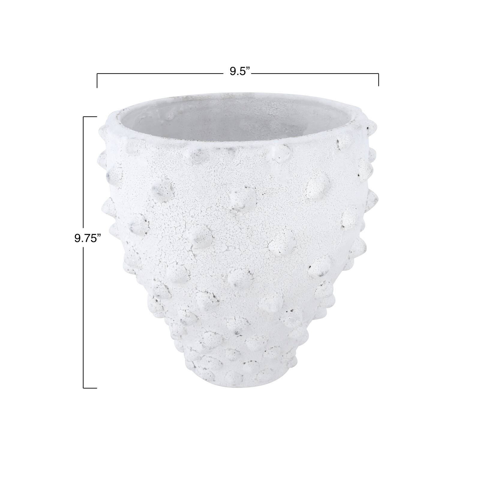 Hello Honey® 10" Textured Polka Dot Terra Cotta Planter