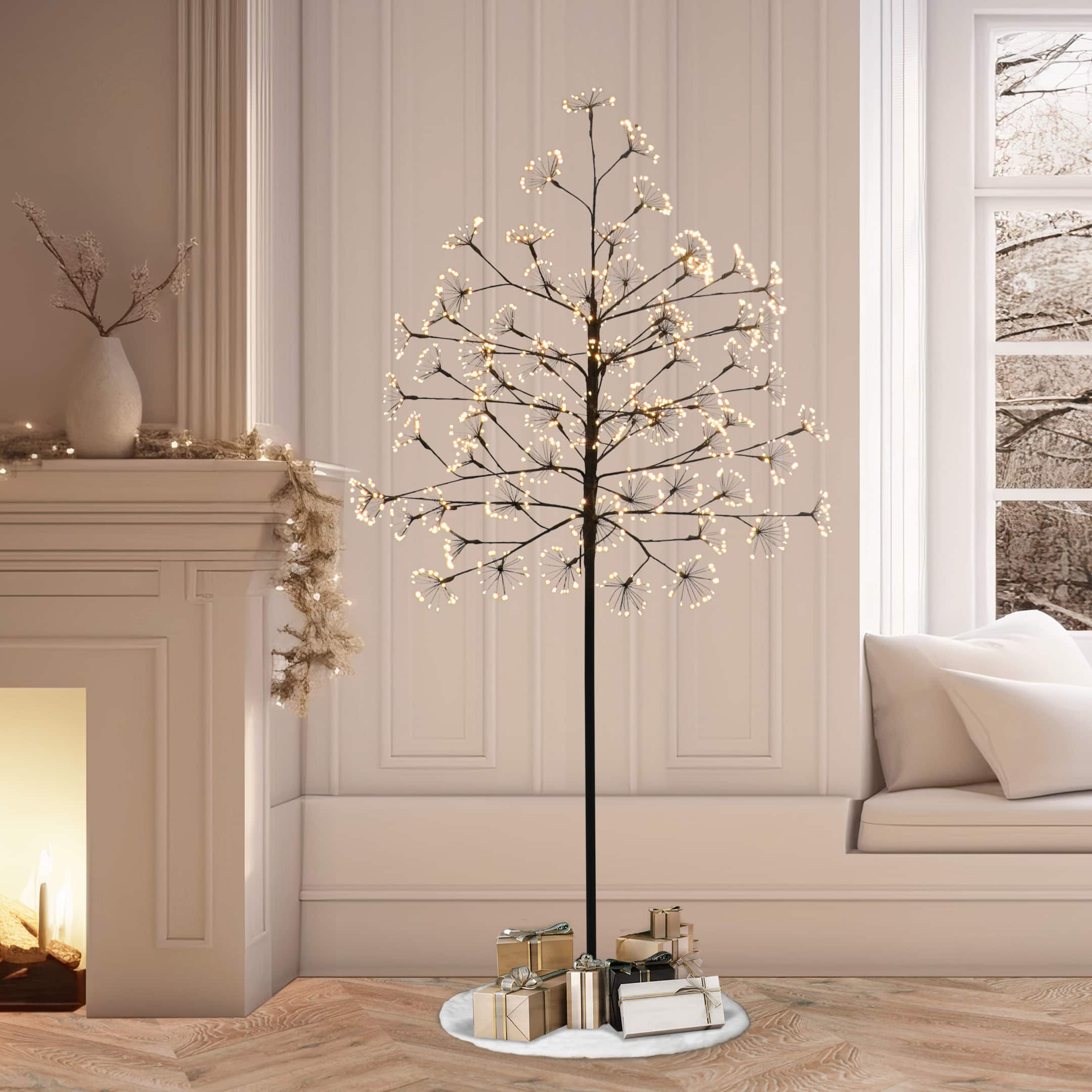 6ft. Pre-Lit Twig Artificial Christmas Tree, Warm White Micro LED Lights