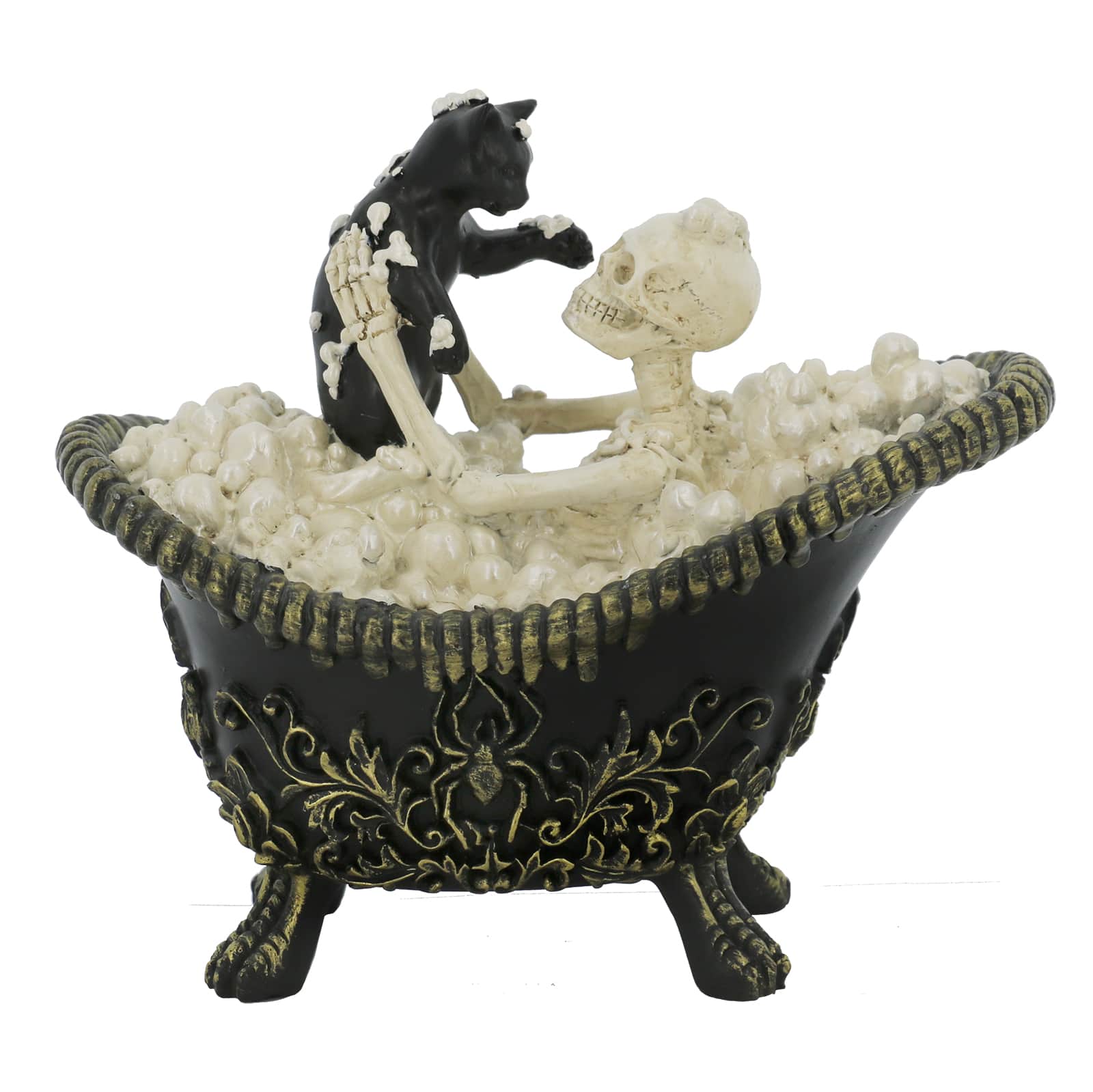 7.75&#x22; Bathing Skeleton with Black Cat Tabletop D&#xE9;cor by Ashland&#xAE;