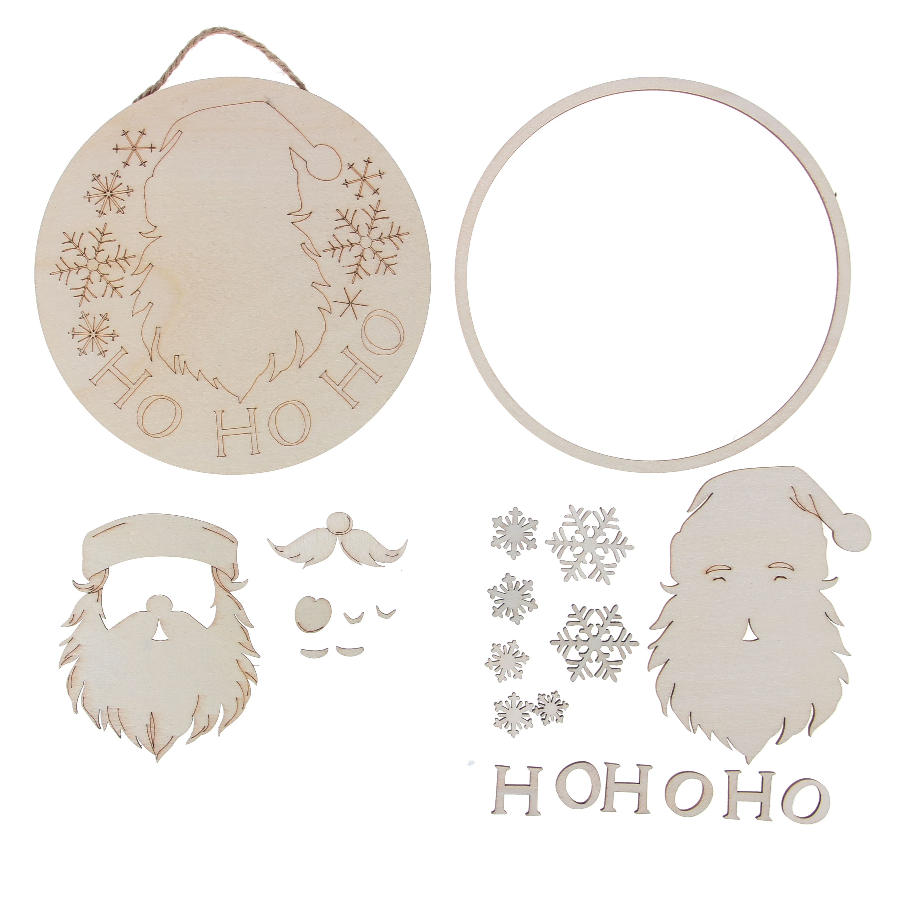 6&#x22; Santa Plaque DIY Wood D&#xE9;cor Kit by Make Market&#xAE;
