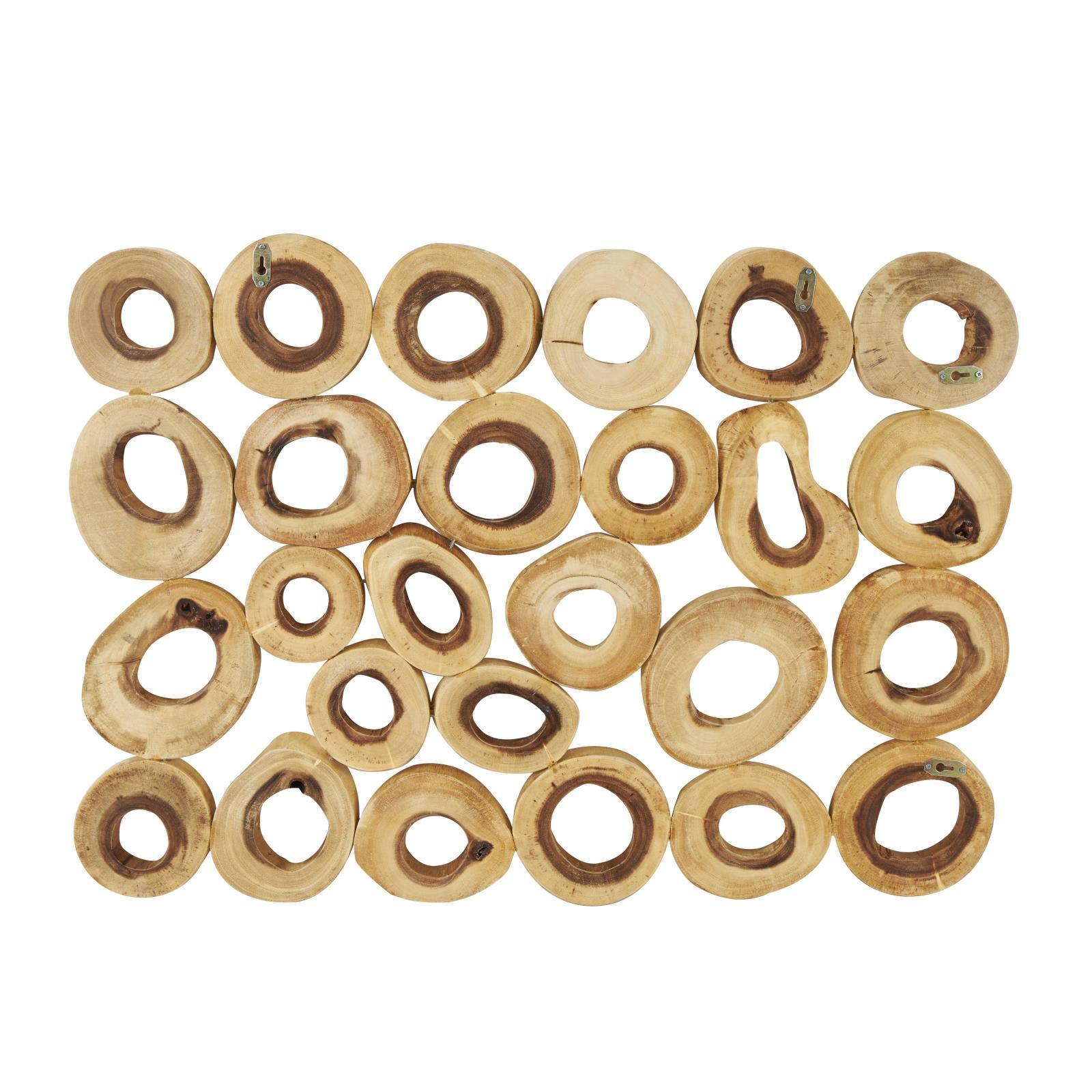 40" x 28" Brown Wood Abstract Wall Décor