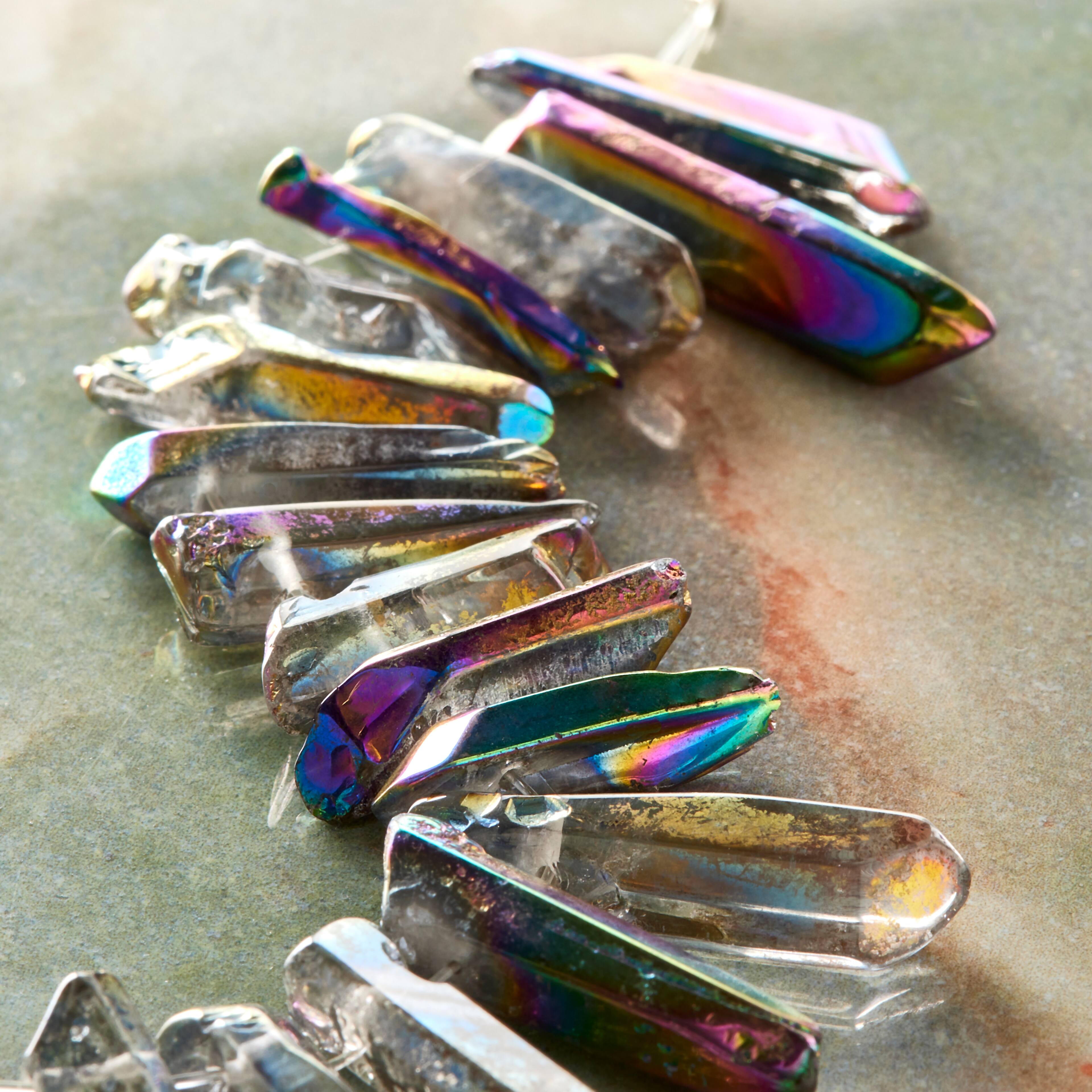 12 Pack: Multicolor Luster Quartz Nugget Beads by Bead Landing&#x2122;