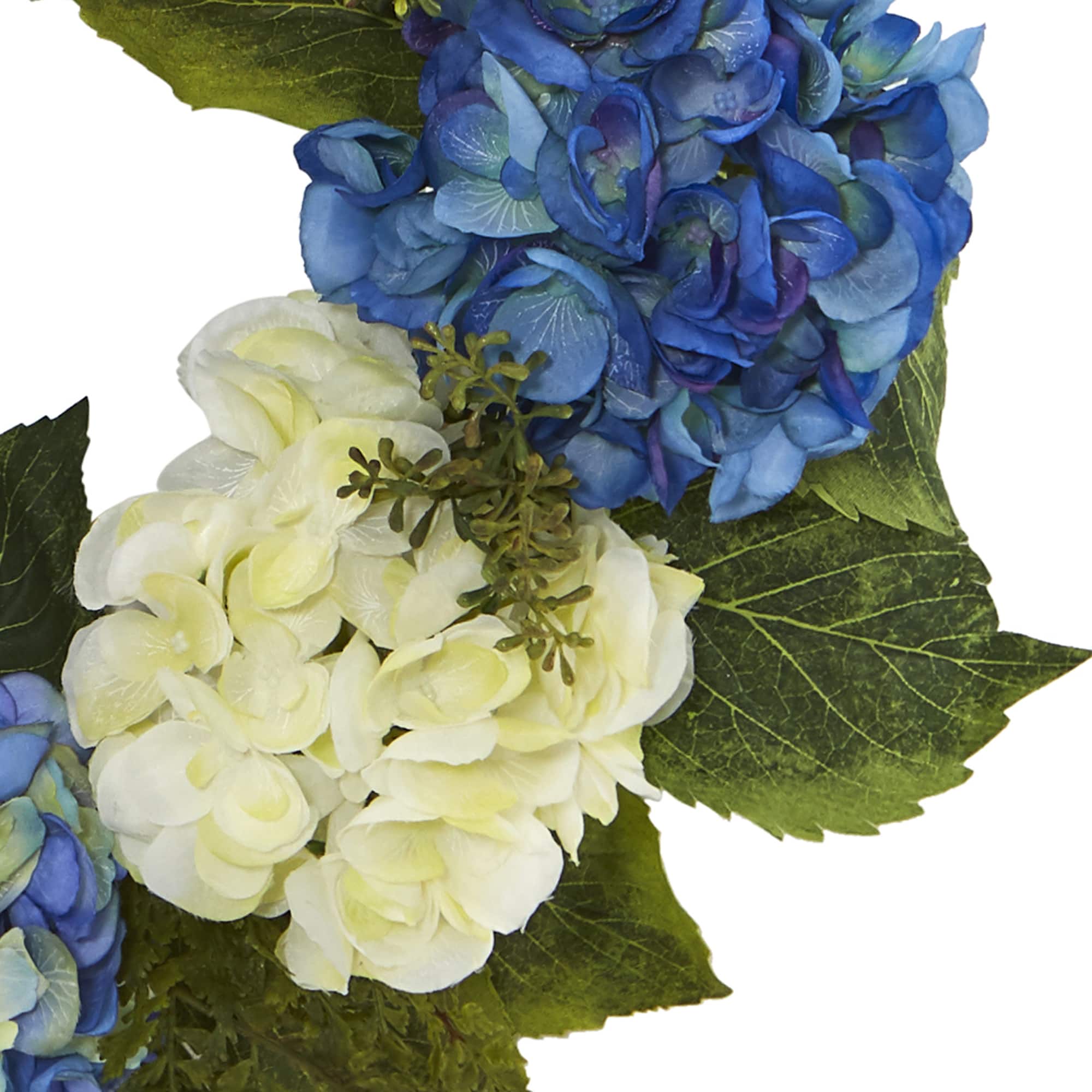 24” Blue & White Hydrangea Wreath