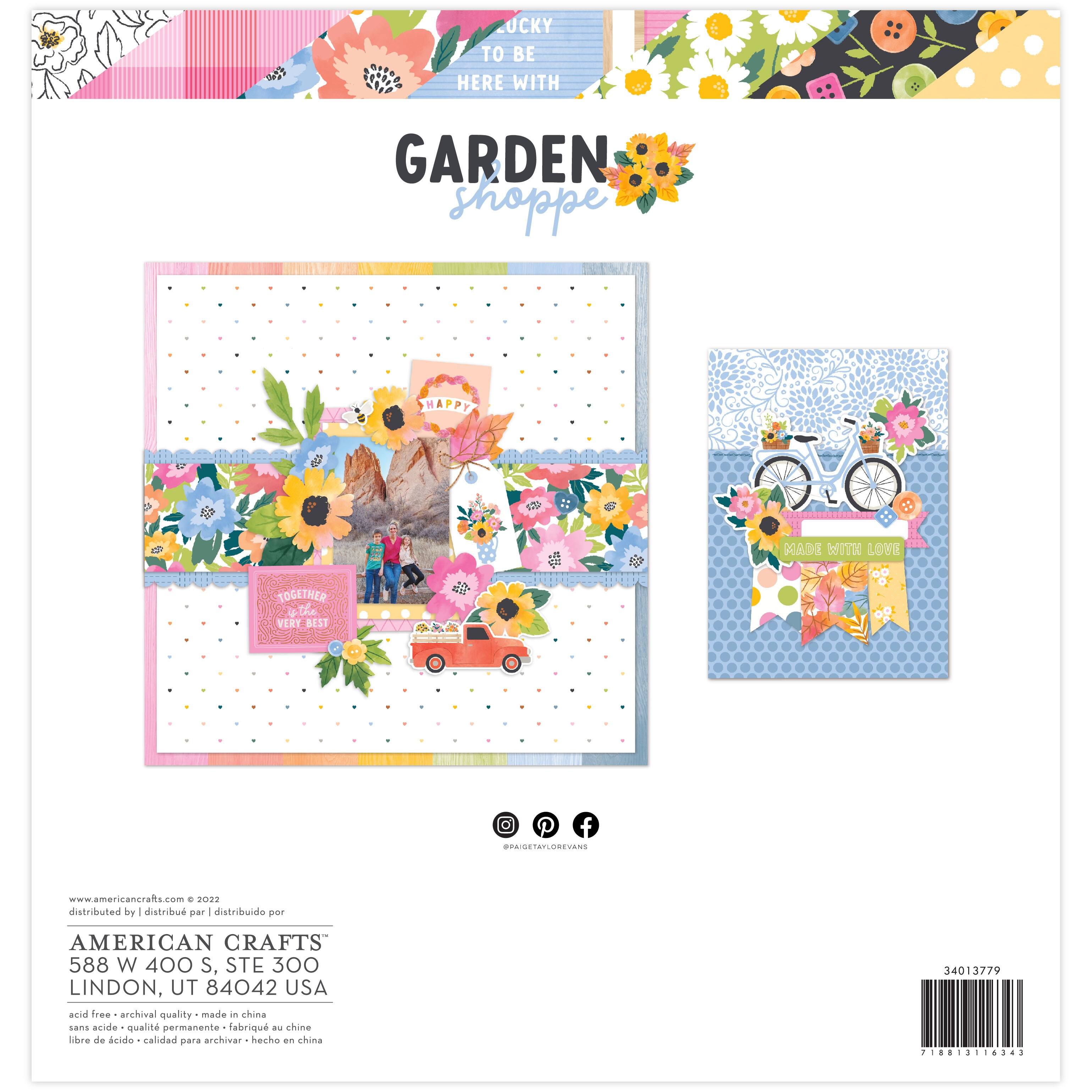 American Crafts Paige Evans Garden Shoppe Single-Sided Paper Pad, 12" x 12"