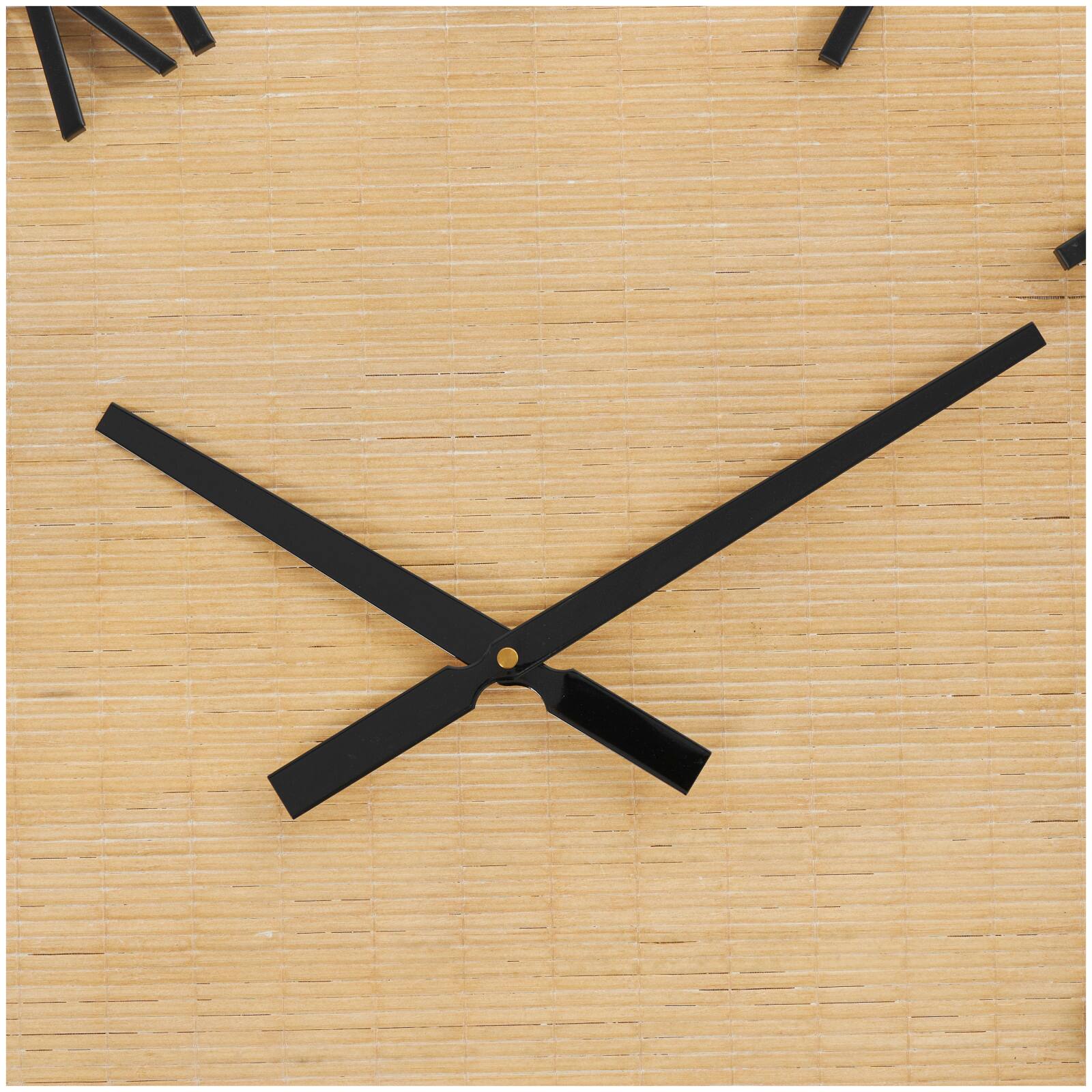 28&#x22; Light Brown Wall Clock with Black Metal Frame